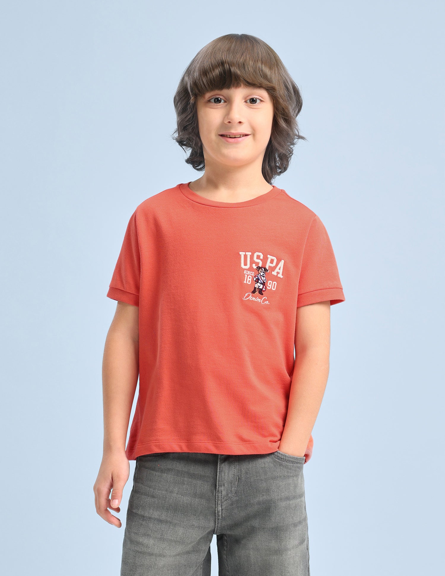 Solid Regular Fit T-Shirt Rust - U.S. Polo Assn. India | Large
