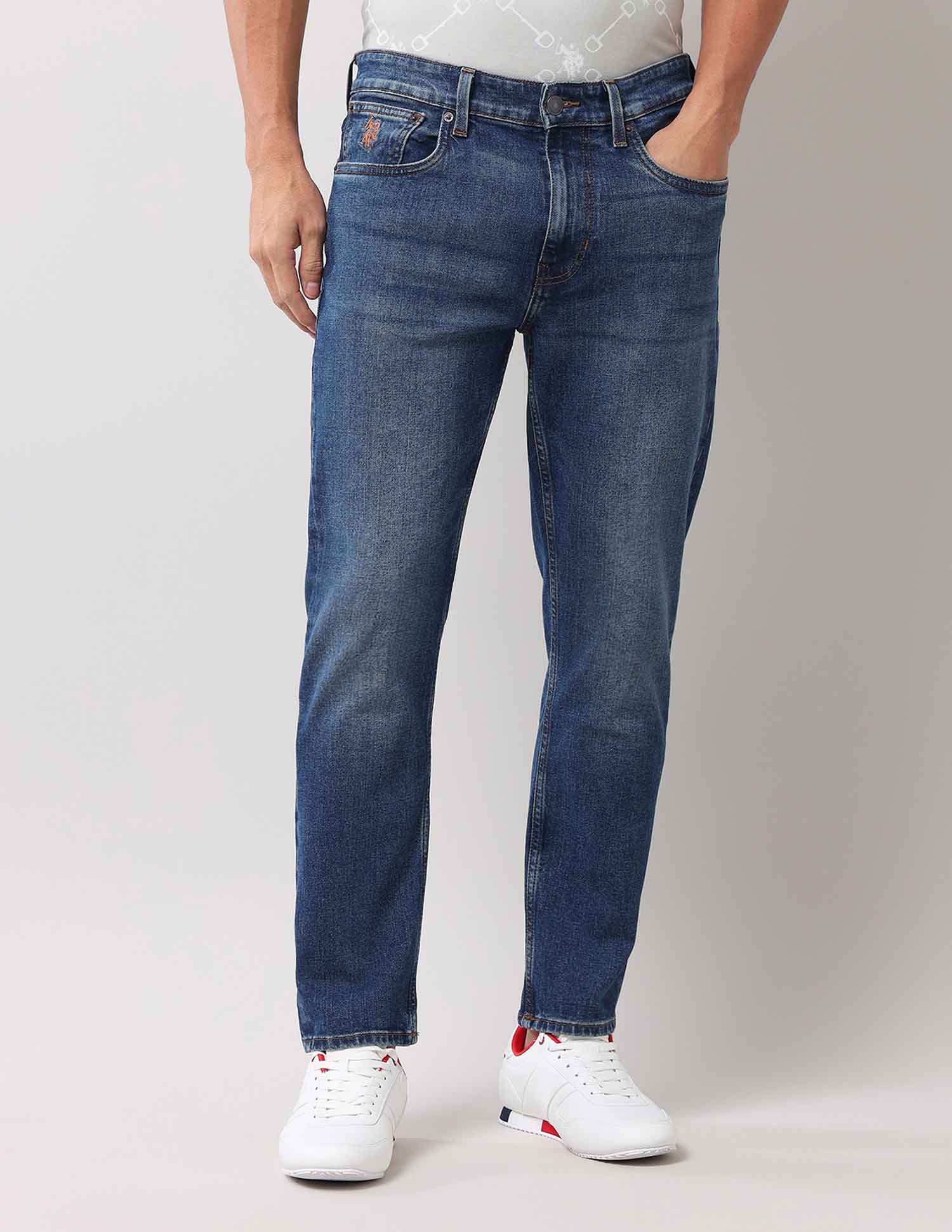 Cole Comfort Cropped Blue Jeans Dark Wash - U.S. Polo Assn. India | Large