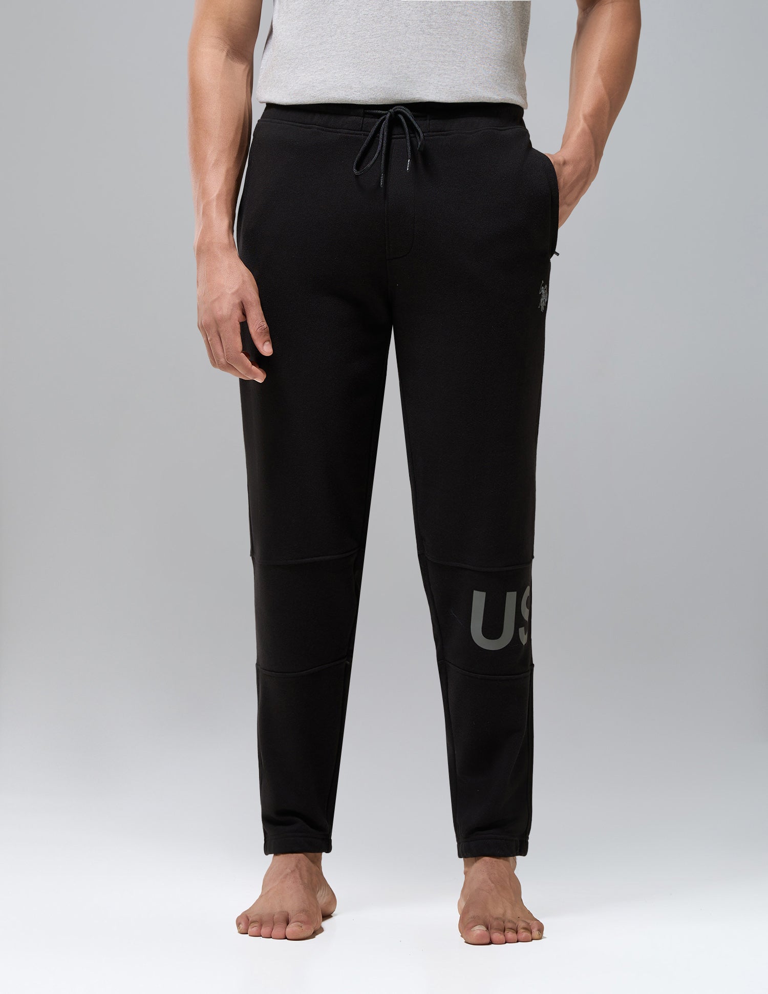 Cotton Rich Loopknit OJ012 Joggers Black - U.S. Polo Assn. India | Large