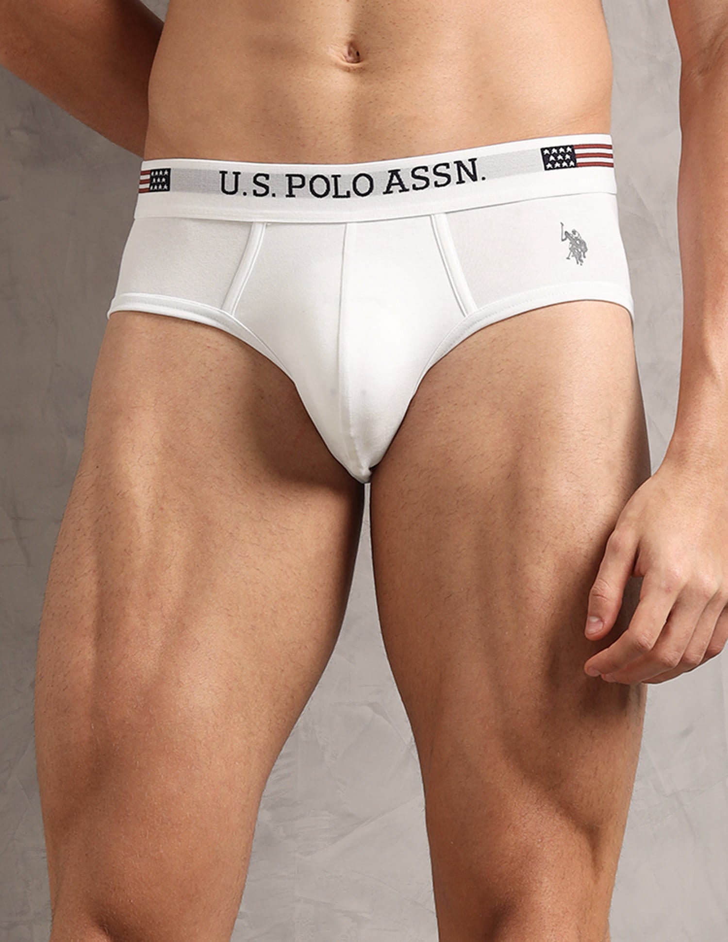 Y9I650-001-PL White Mens Briefs White - U.S. Polo Assn. India | Large