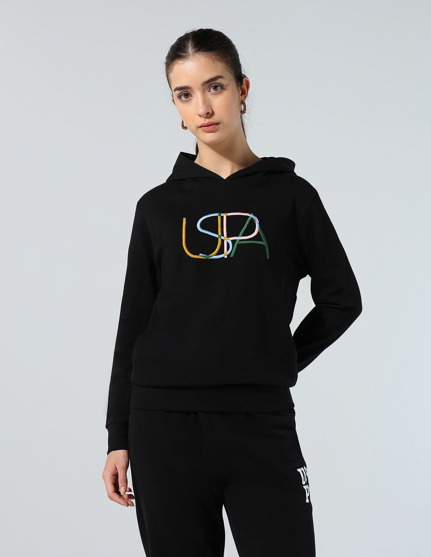 Brand Embroidered Sweatshirt Black - U.S. POLO ASSN. | Large