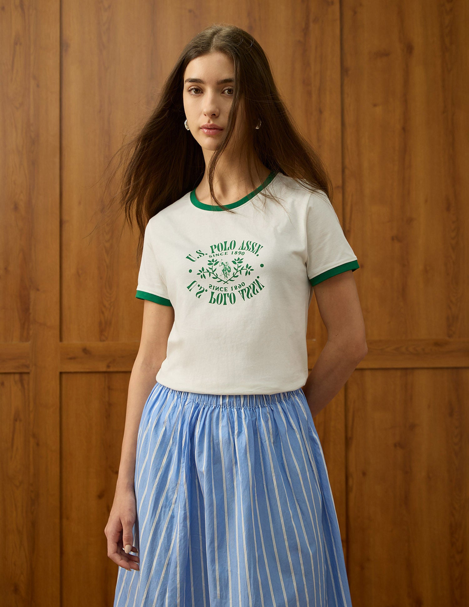 Regular Fit Brand Printed T-Shirt Off White - U.S. POLO ASSN. | Large