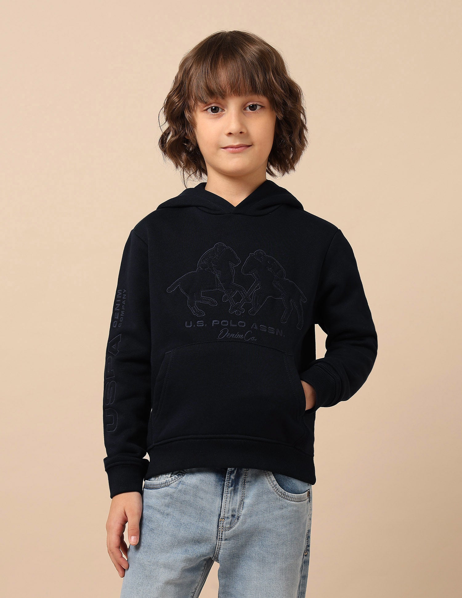 Boys Graphic Brand Embroidered Sweatshirt Navy - U.S. POLO ASSN. | Large