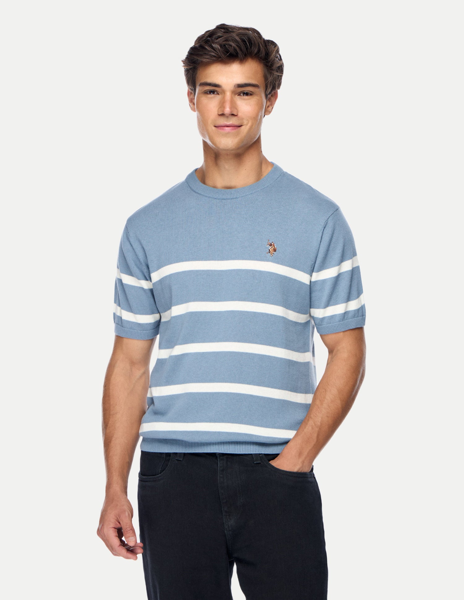 Horizontal Striped Regular Fit Sweater Blue - U.S. Polo Assn. India | Large