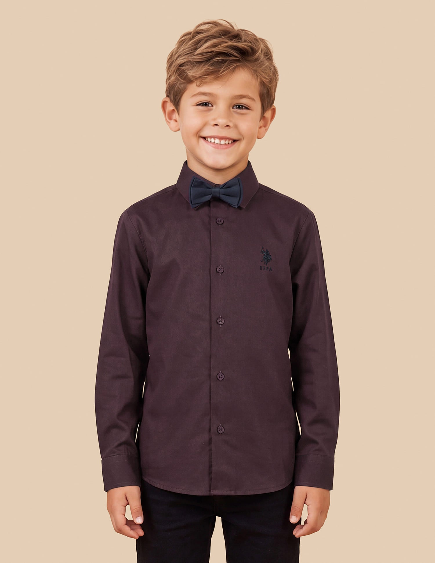 Satin Regular Fit Shirt Purple - U.S. Polo Assn. India | Large