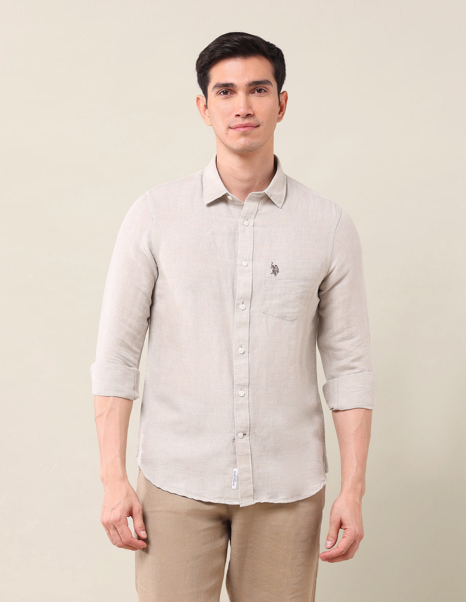 Tailored Fit Regular Shirt Natural - U.S. Polo Assn. India | Large