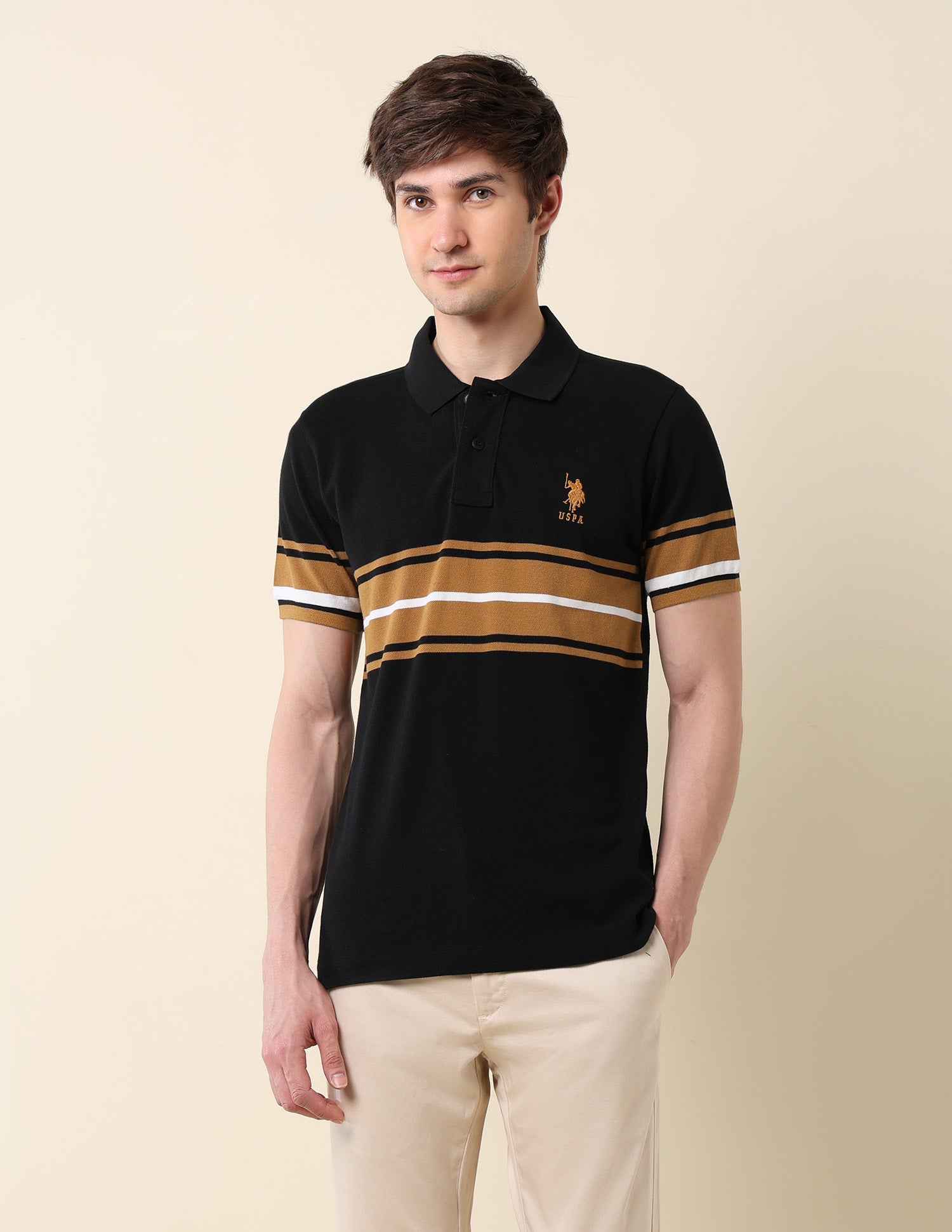 Colourblocked Classic Polo Shirt Black - U.S. POLO ASSN. | Large