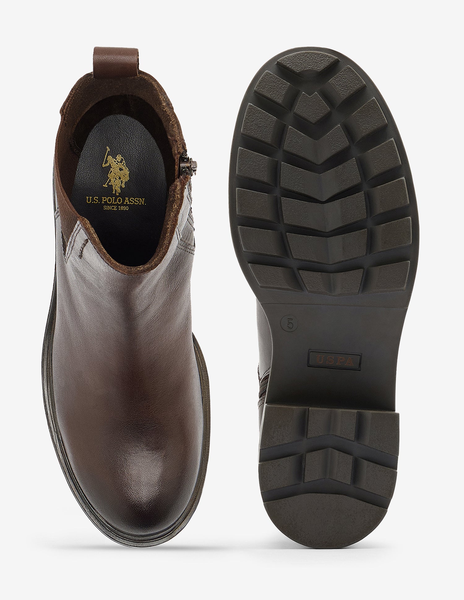 Mynta Leather Chelsea Boots Brown - U.S. Polo Assn. India | Large