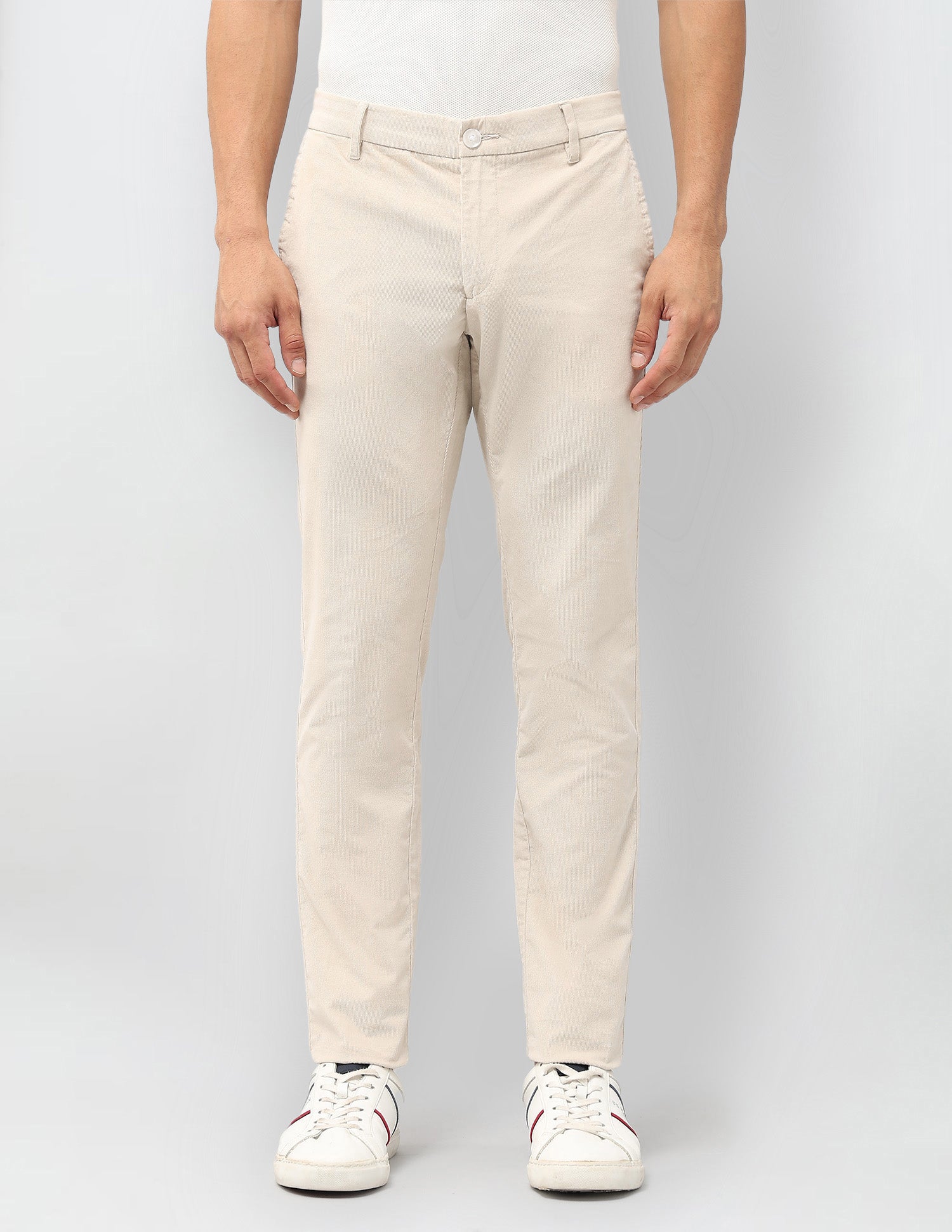 Slim Fit Mid Rise Trousers Ecru - U.S. POLO ASSN. | Large