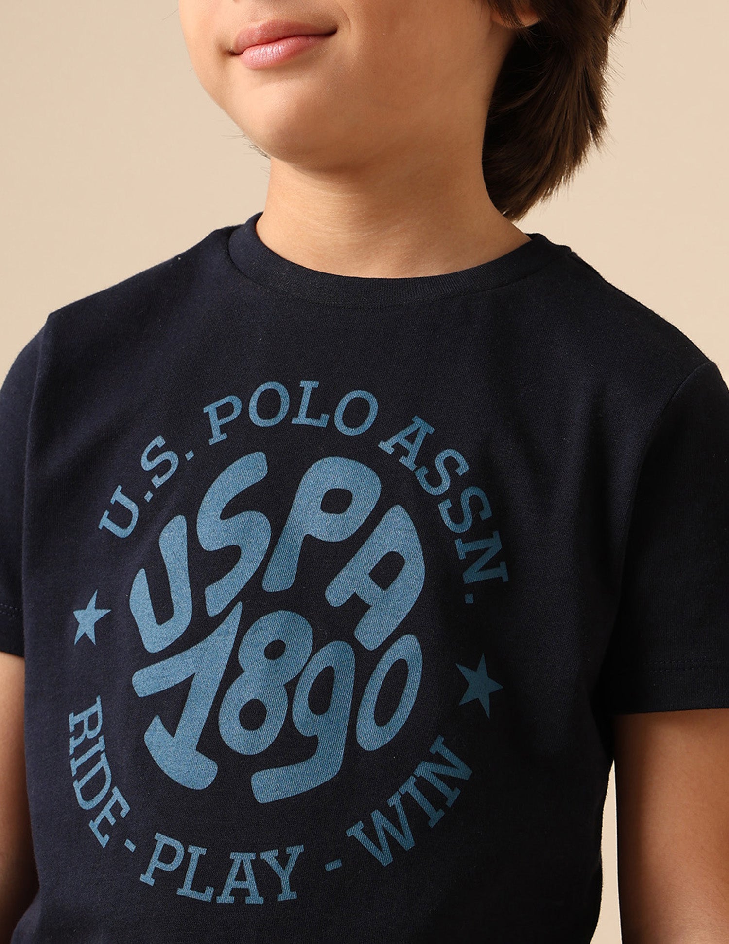 Boys Brand Printed Regular Fit T Shirt Navy - U.S. POLO ASSN. | Large