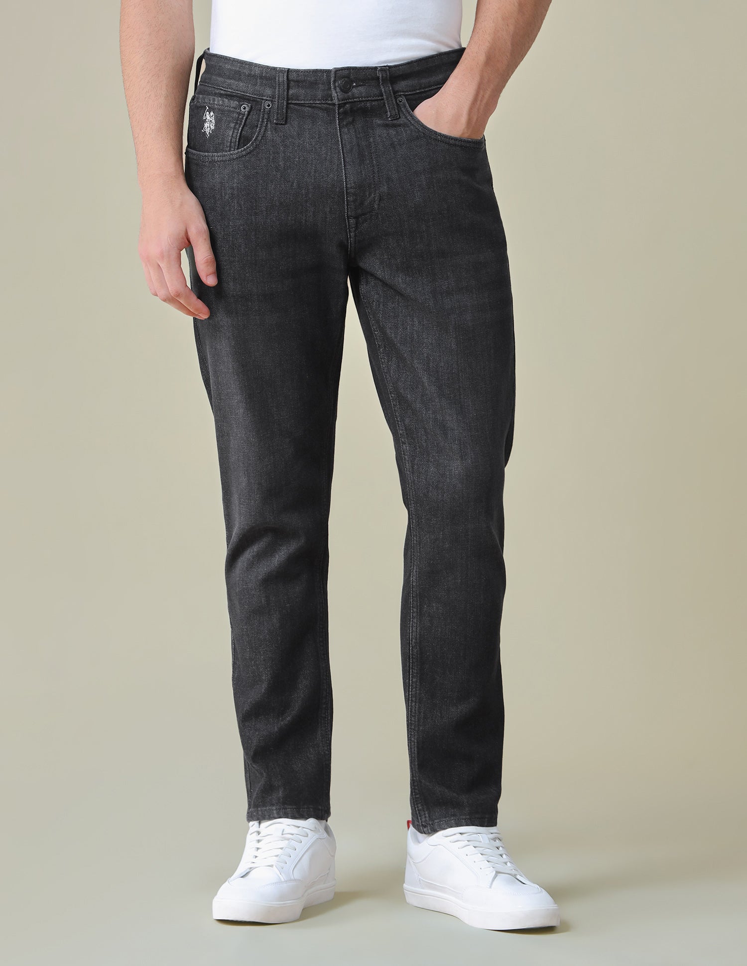 Cole Comfort Cropped Fit Black Jeans Black - U.S. Polo Assn. India | Large