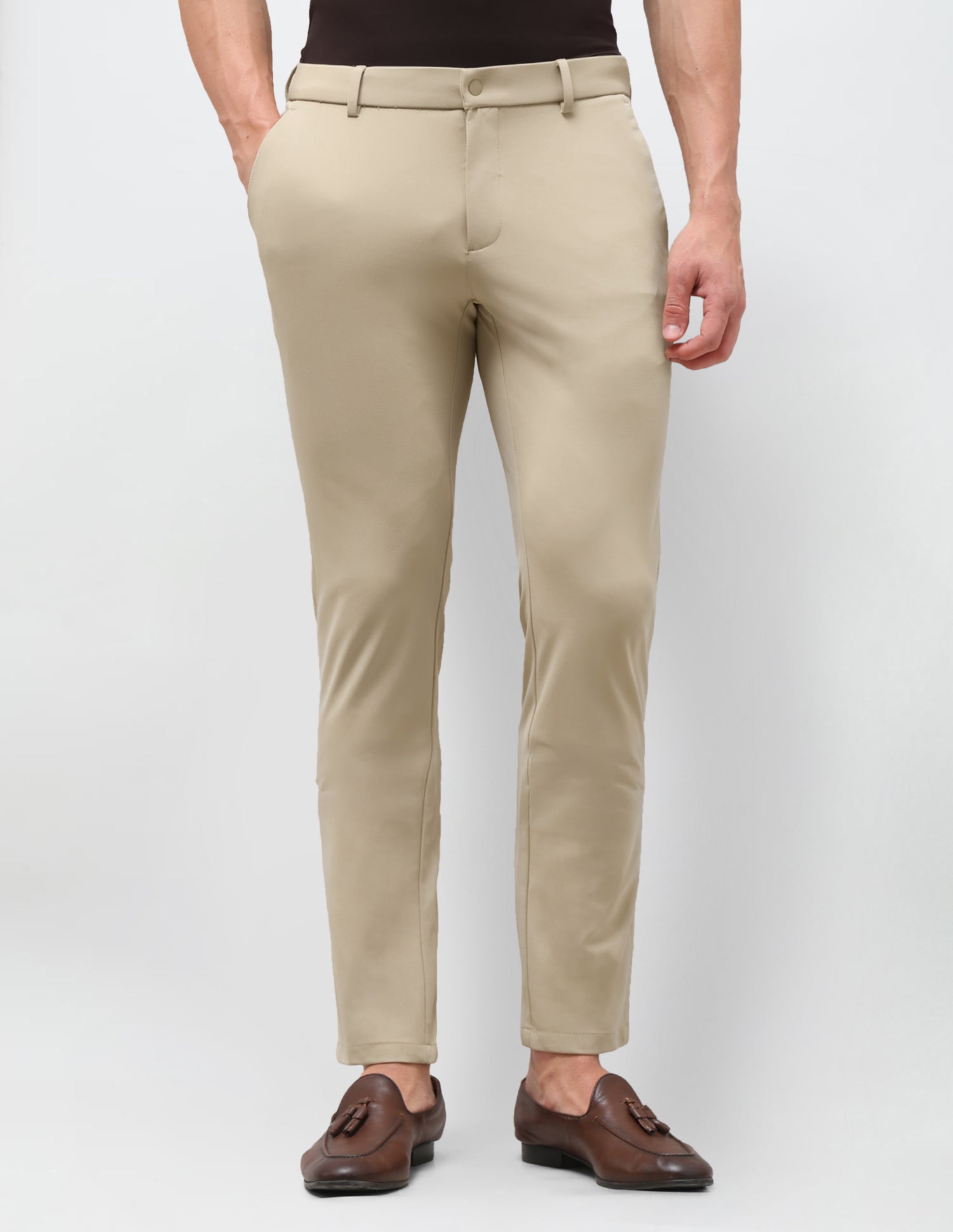 Knitted Austin Slim Fit Trousers Khaki - U.S. Polo Assn. India | Large