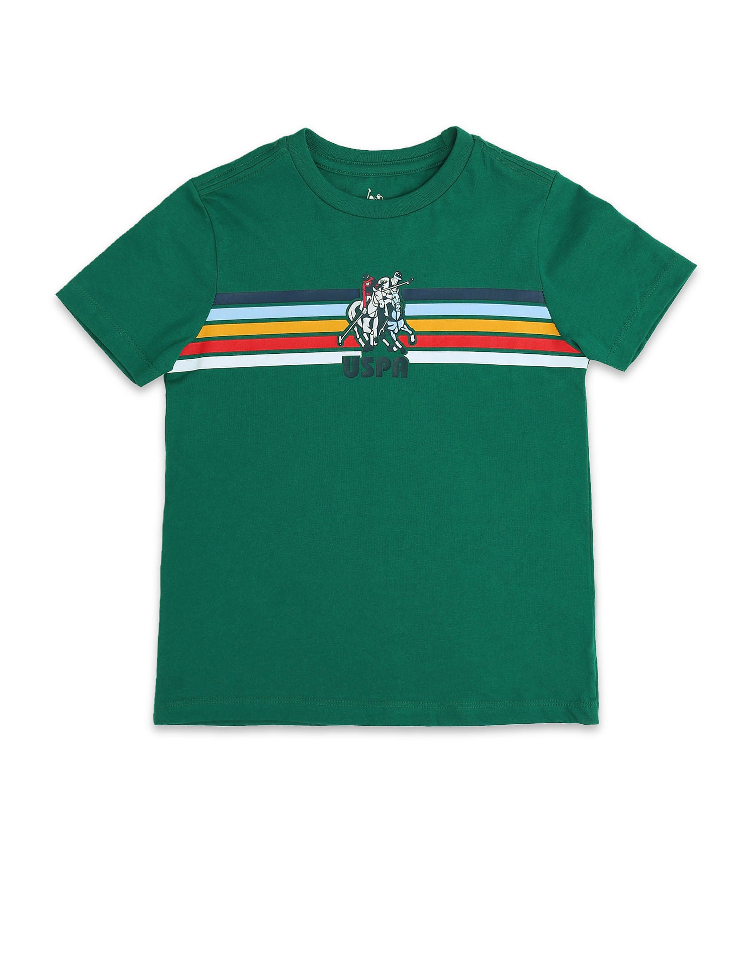 Regular fit Striped T-Shirts Green - U.S. Polo Assn. India | Large