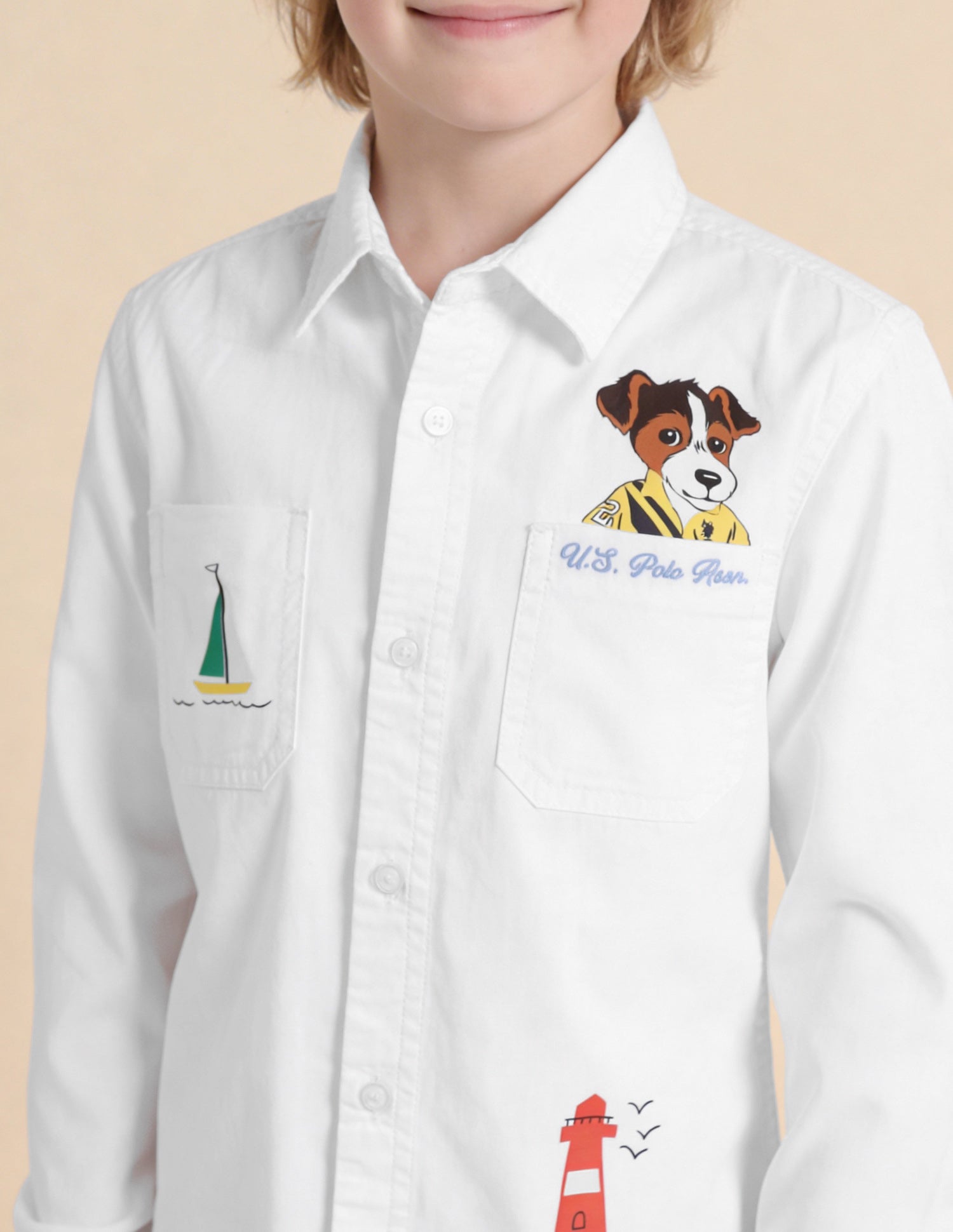 Graphic Printed Regular Fit Shirt White - U.S. Polo Assn. India | Large