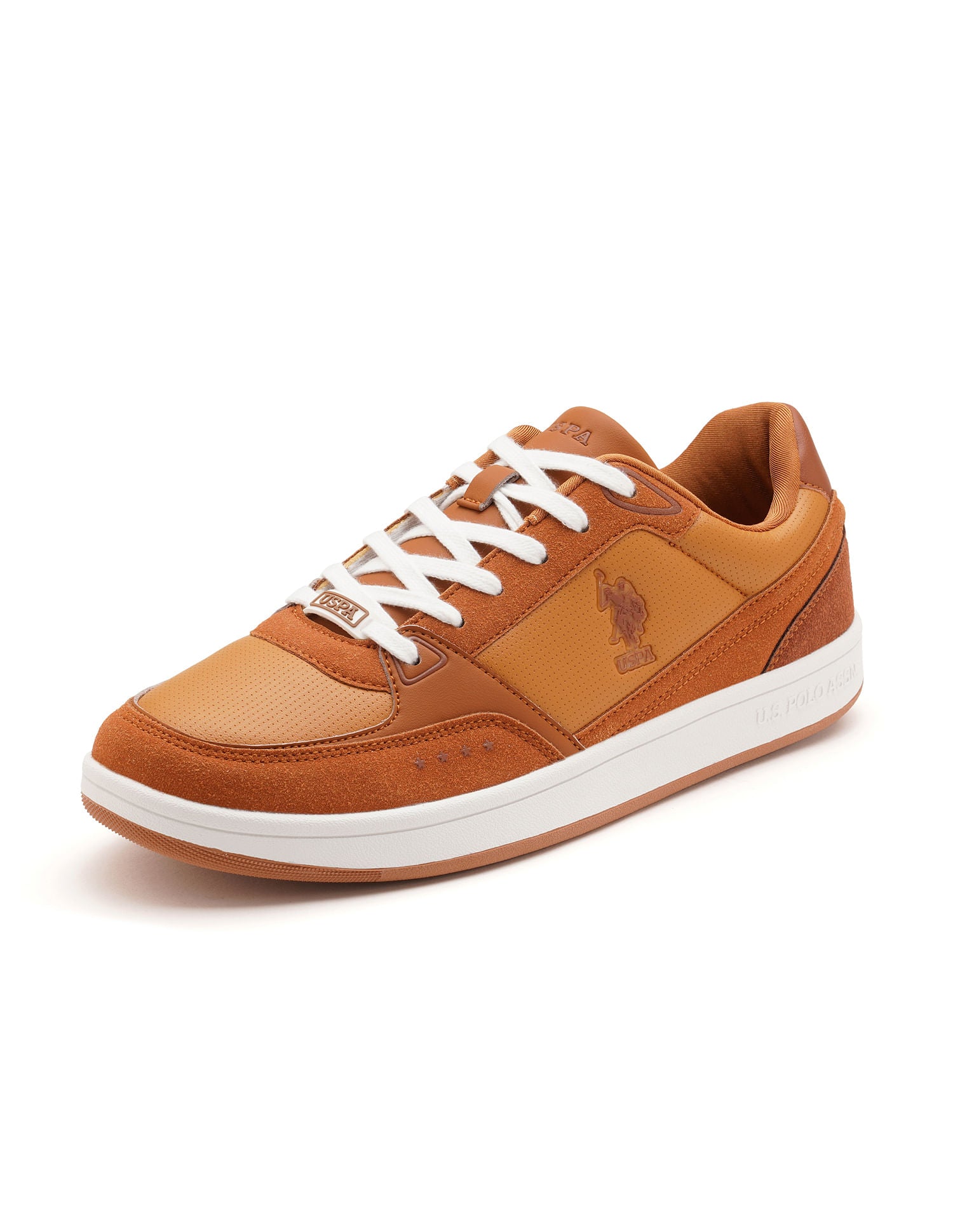 Men Landwin Tan Retro Court Sneakers Tan - U.S. POLO ASSN. | Large