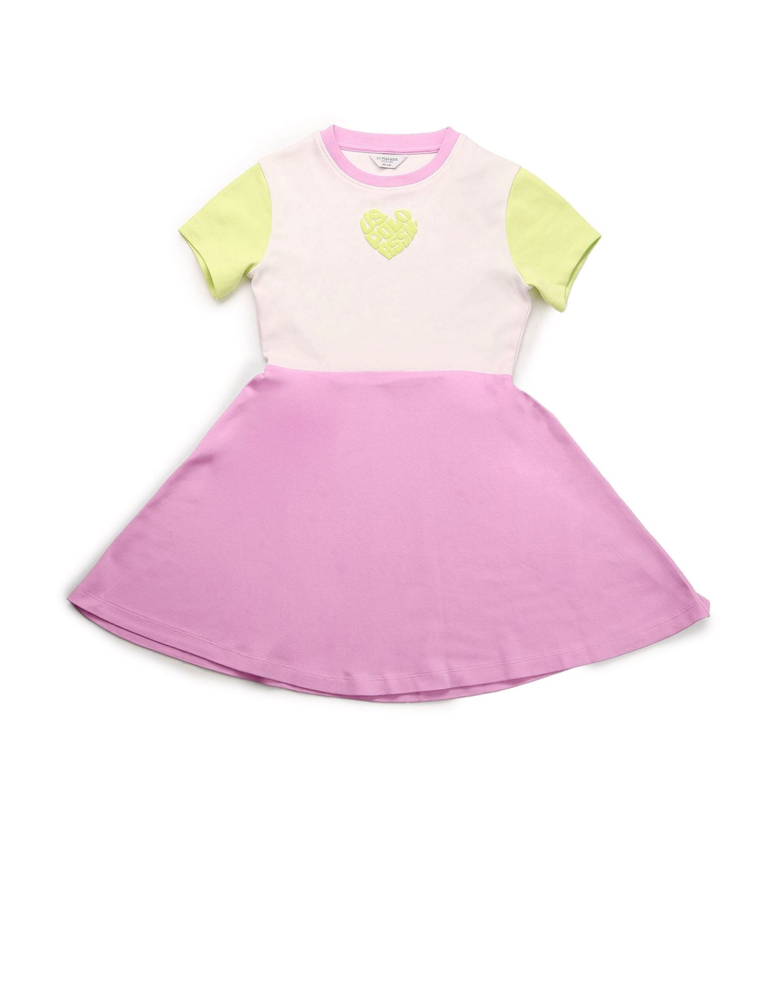 Girls Colorblocked Fit And Flare Dress Pink - U.S. POLO ASSN. | Large