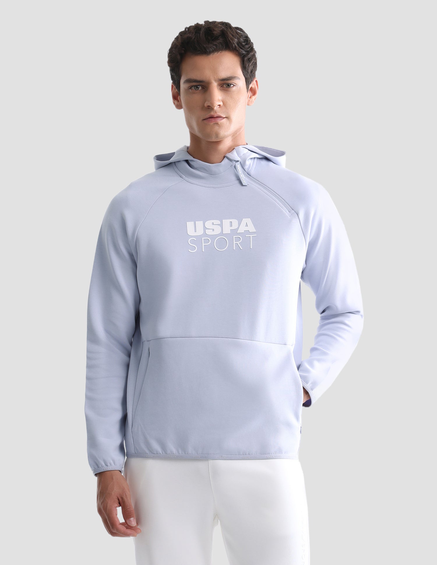 Regular Fit Solid Active Sweatshirt Purple - U.S. Polo Assn. India | Large