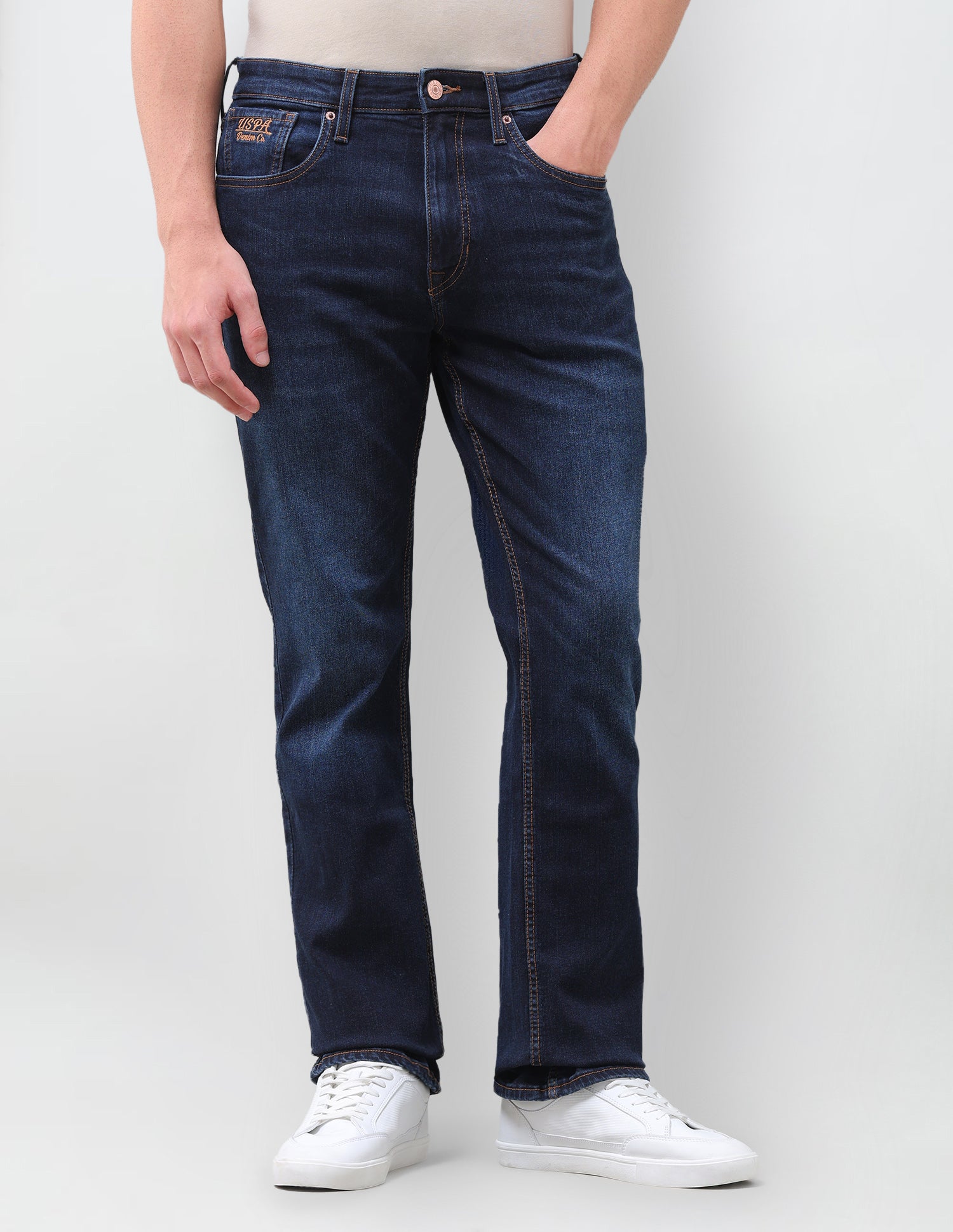 Connor Bootcut Fit Blue Jeans Dark Indigo - U.S. Polo Assn. India | Large