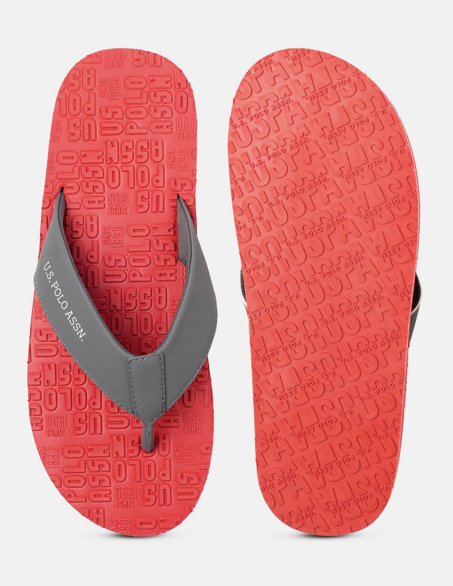 Men Rodri Brand Printed Flip Flops Orange - U.S. Polo Assn. India | Large