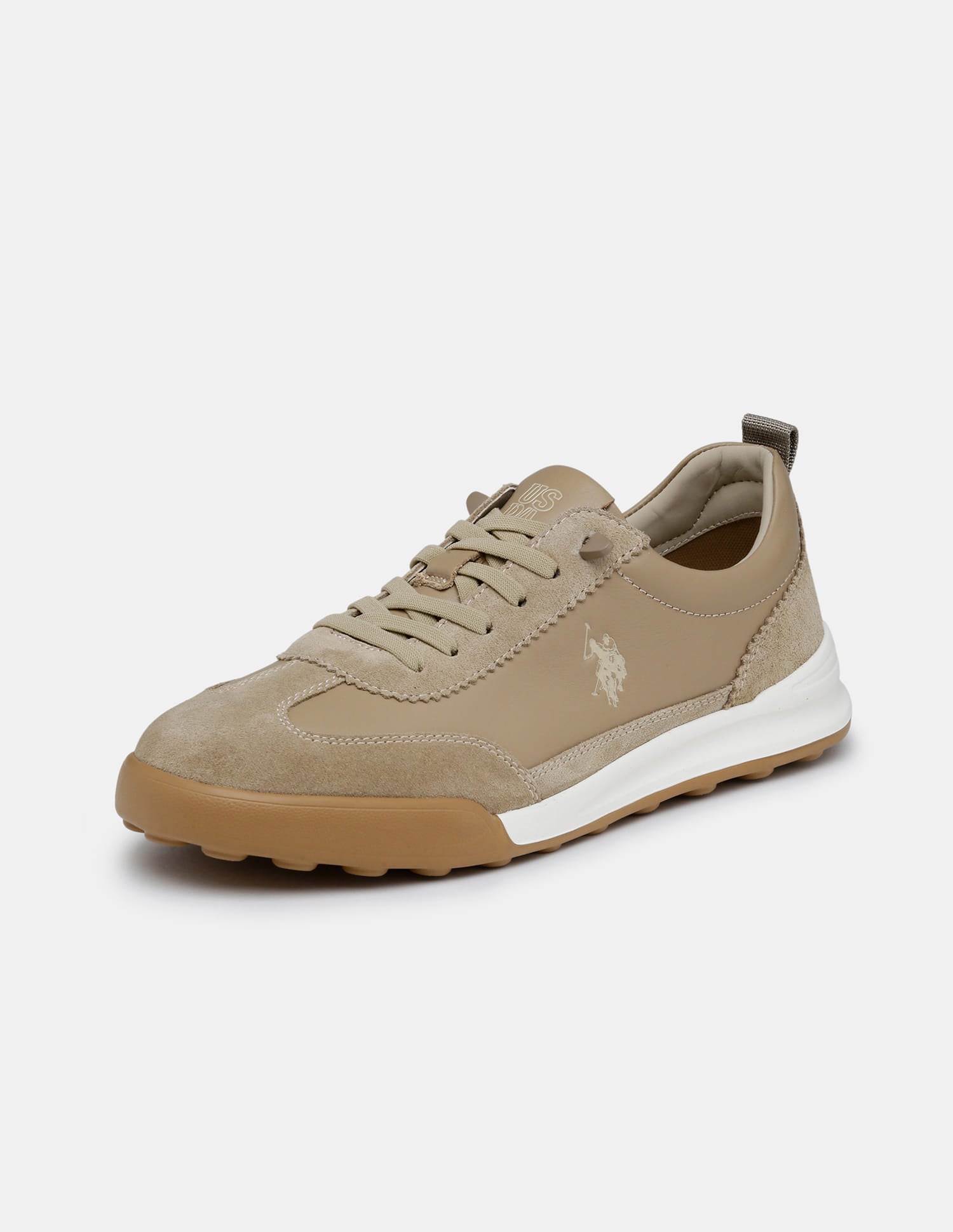Round Toe Lace Ups Cedric Sneakers Beige - U.S. Polo Assn. India | Large