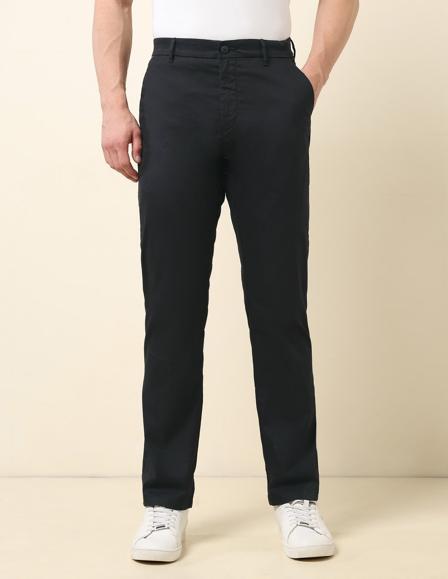 Satin Riley Straight Fit Trousers Black - U.S. Polo Assn. India | Large