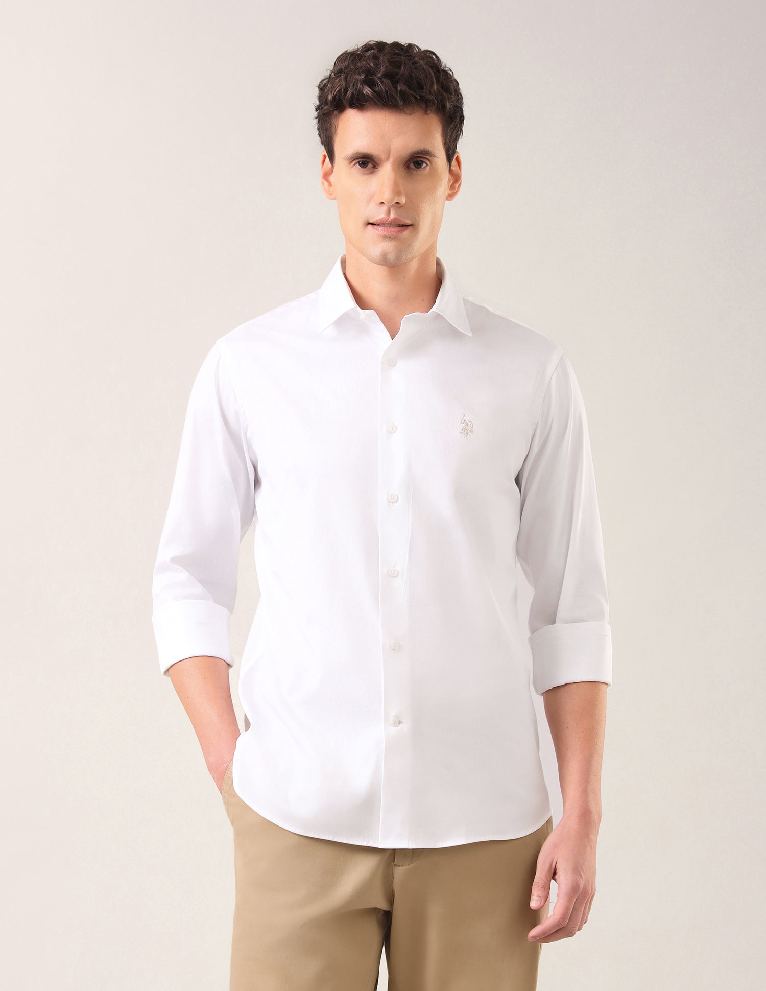 Oxford Tailored Fit Shirt White - U.S. Polo Assn. India | Large