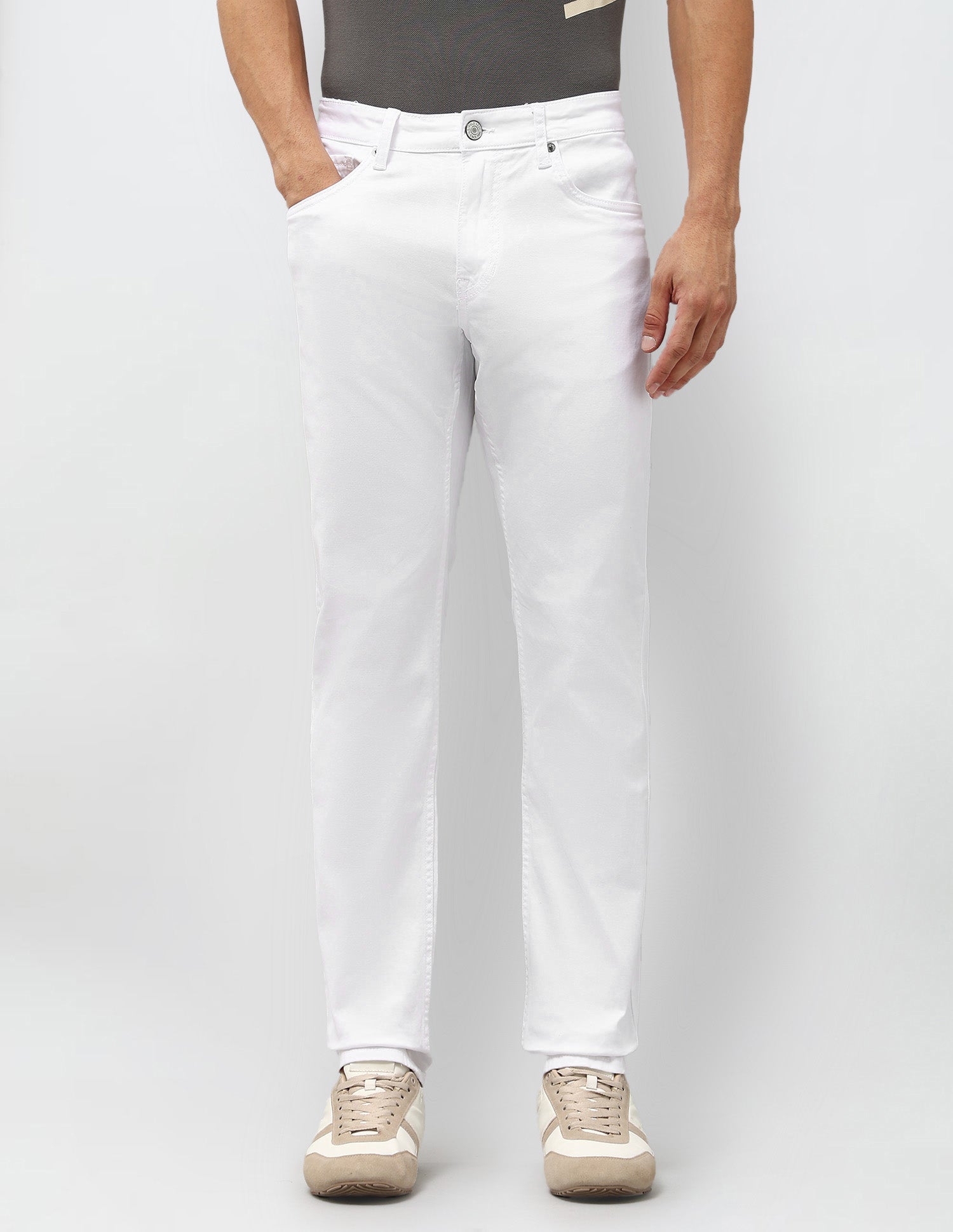 Brandon Slim Tapered Fit White Jeans White - U.S. POLO ASSN. | Large