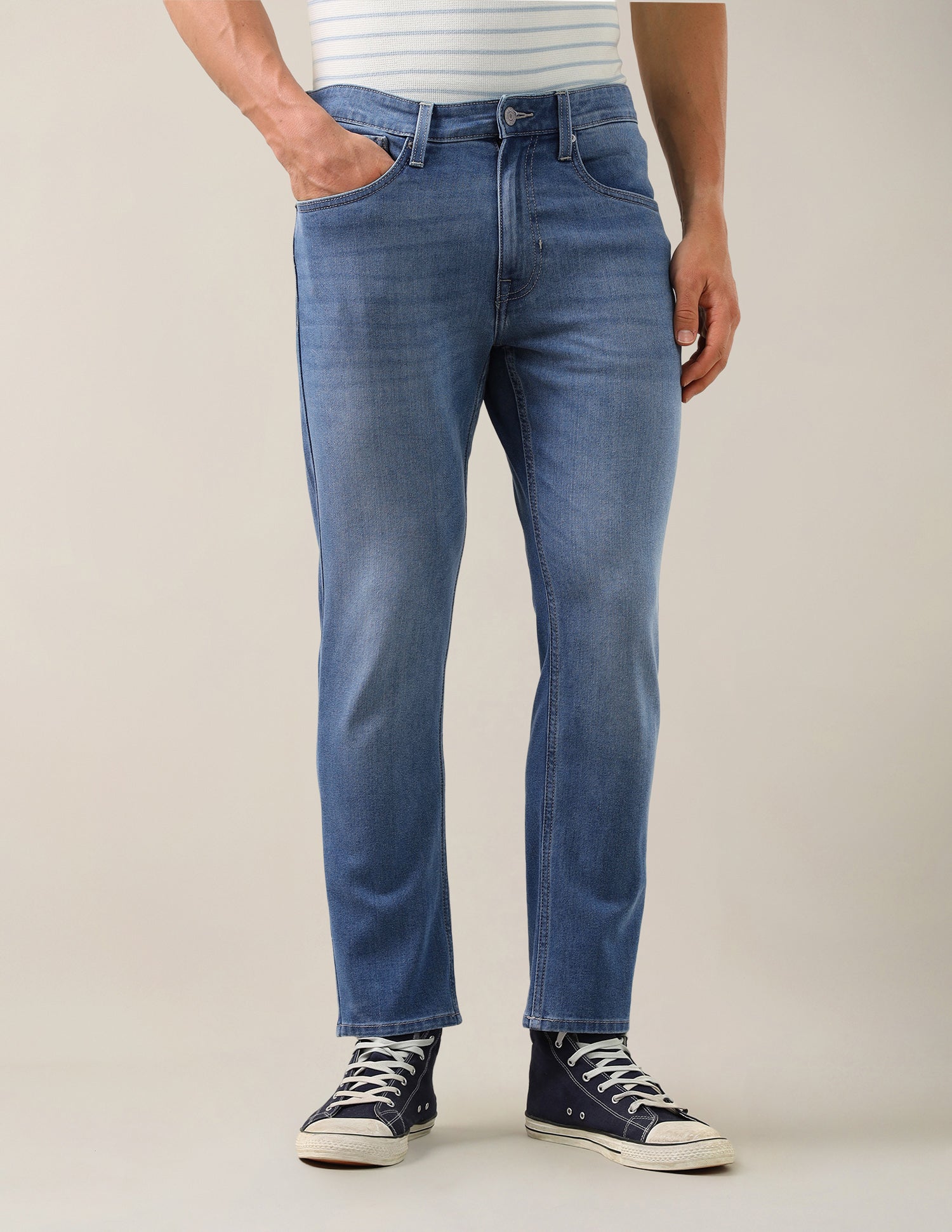 Cole Comfort Cropped Fit Blue Jeans Light Indigo - U.S. Polo Assn. India | Large