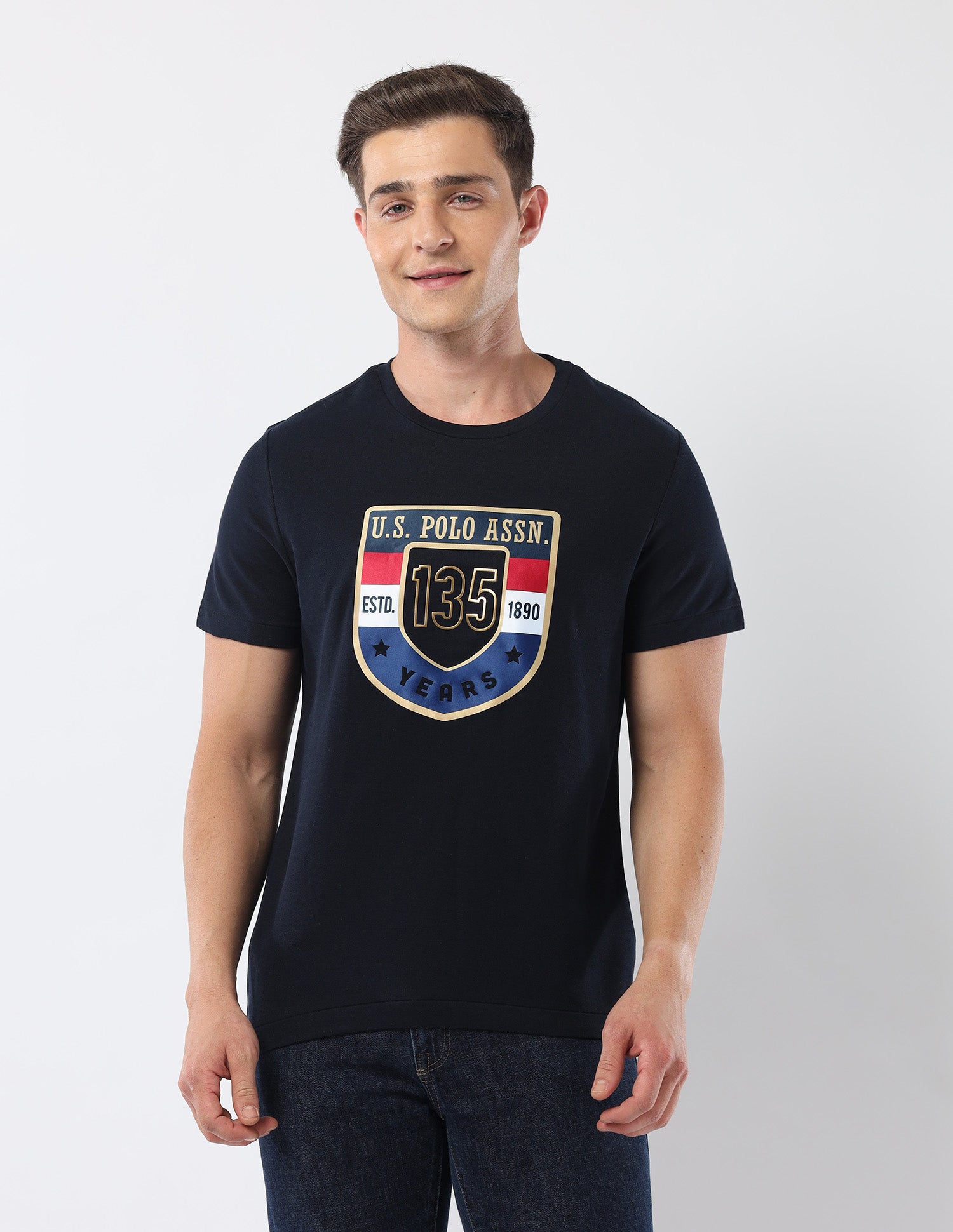 Brand Printed 135 Anniversary T-Shirt Navy - U.S. Polo Assn. India | Large