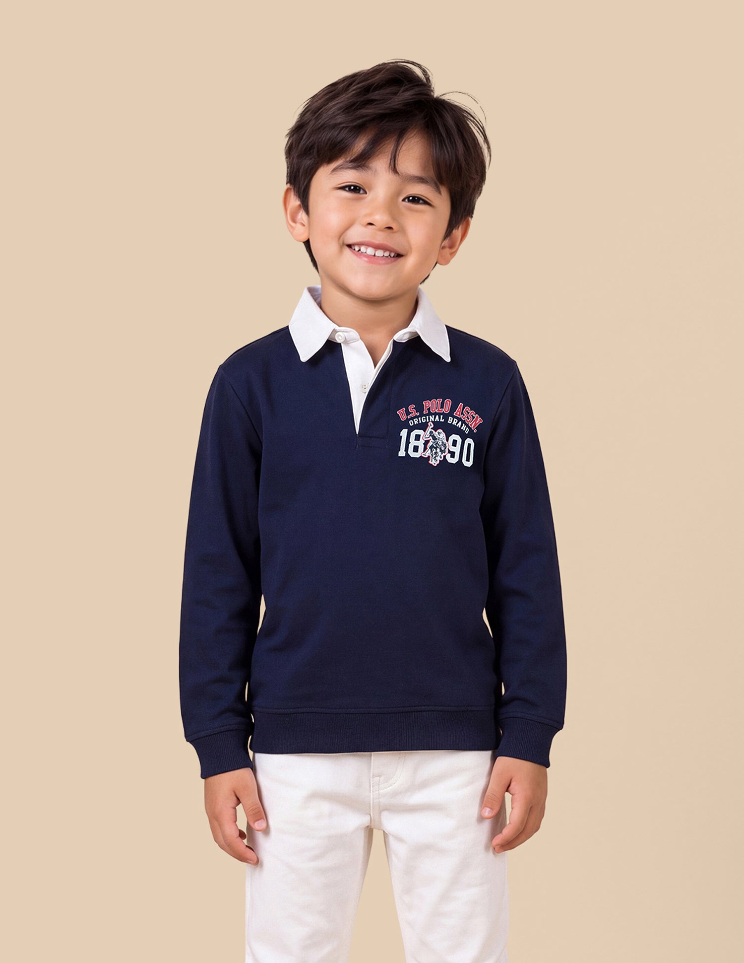 Graphic Brand Applique Regular Fit Sweatshirt Navy - U.S. Polo Assn. India | Large