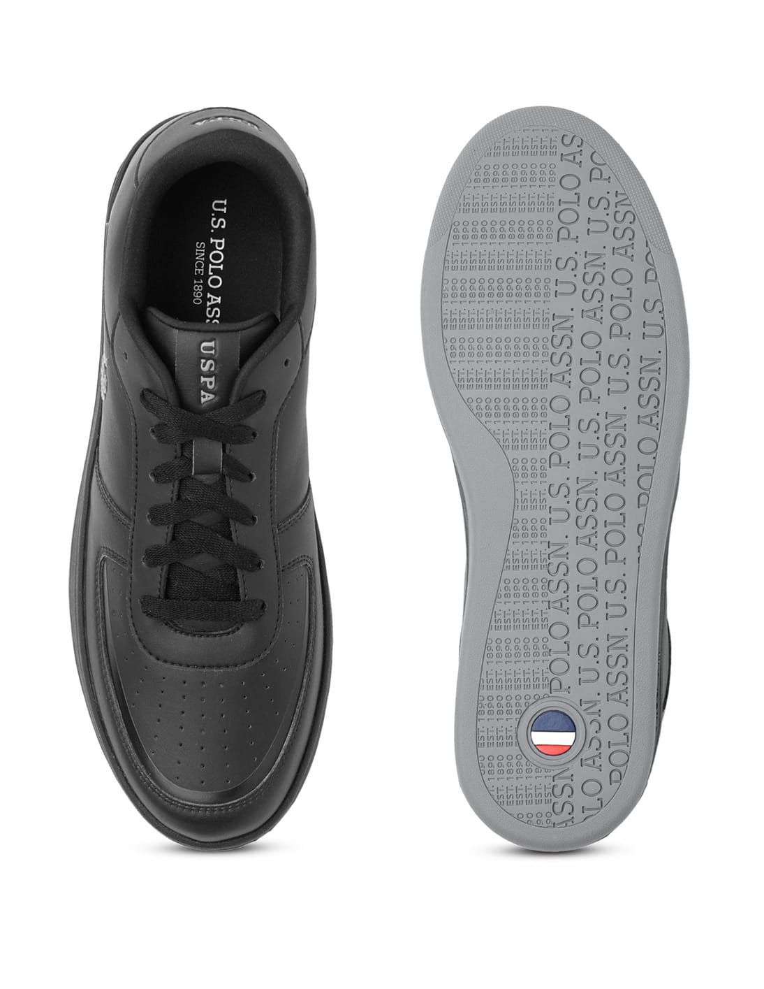 Men Rein 2.0 Black Retro Court Sneakers Black - U.S. Polo Assn. India | Large