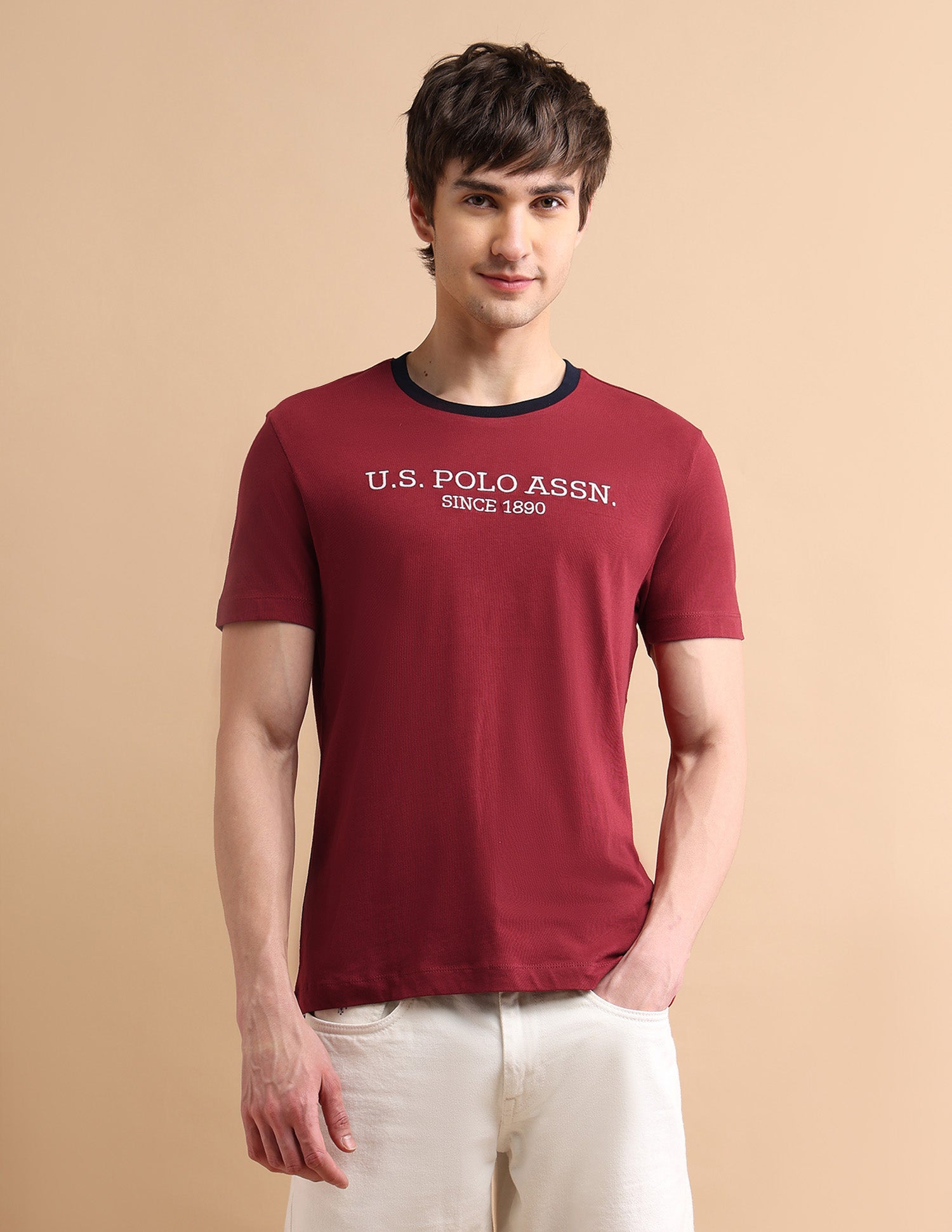 Embroidered Logo T-Shirt Red - U.S. POLO ASSN. | Large