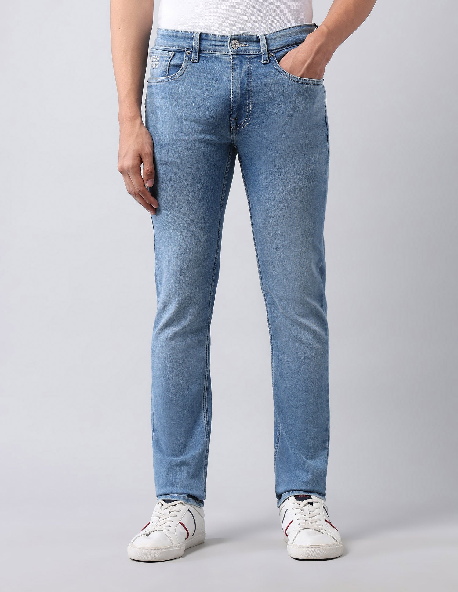 Regallo Skinny Fit Blue Jeans Light Blue - U.S. Polo Assn. India | Large