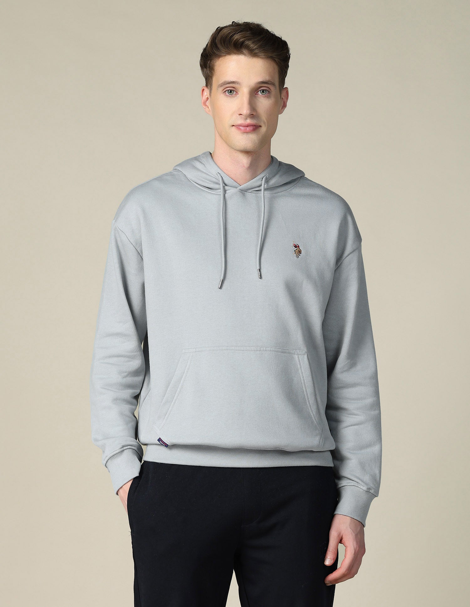 Relaxed Fit Solid Sweatshirt Light Grey - U.S. POLO ASSN. | Large