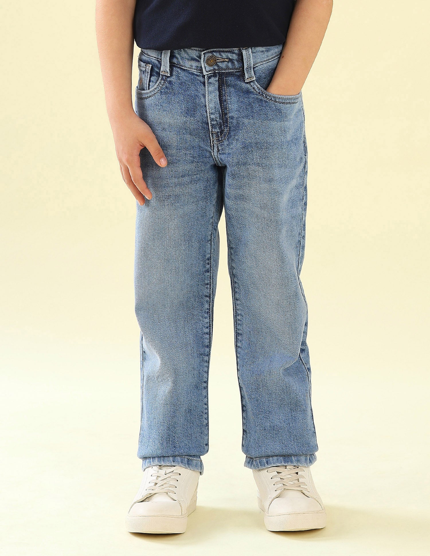 Relaxed Fit Whiskered Jeans Indigo - U.S. Polo Assn. India | Large