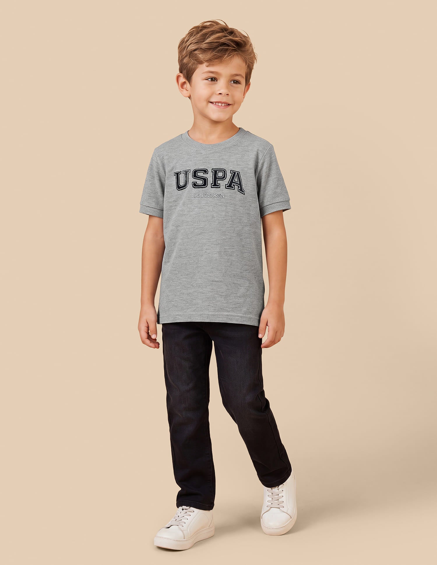 Brand Printed Regular Fit T-Shirt Grey - U.S. Polo Assn. India | Large