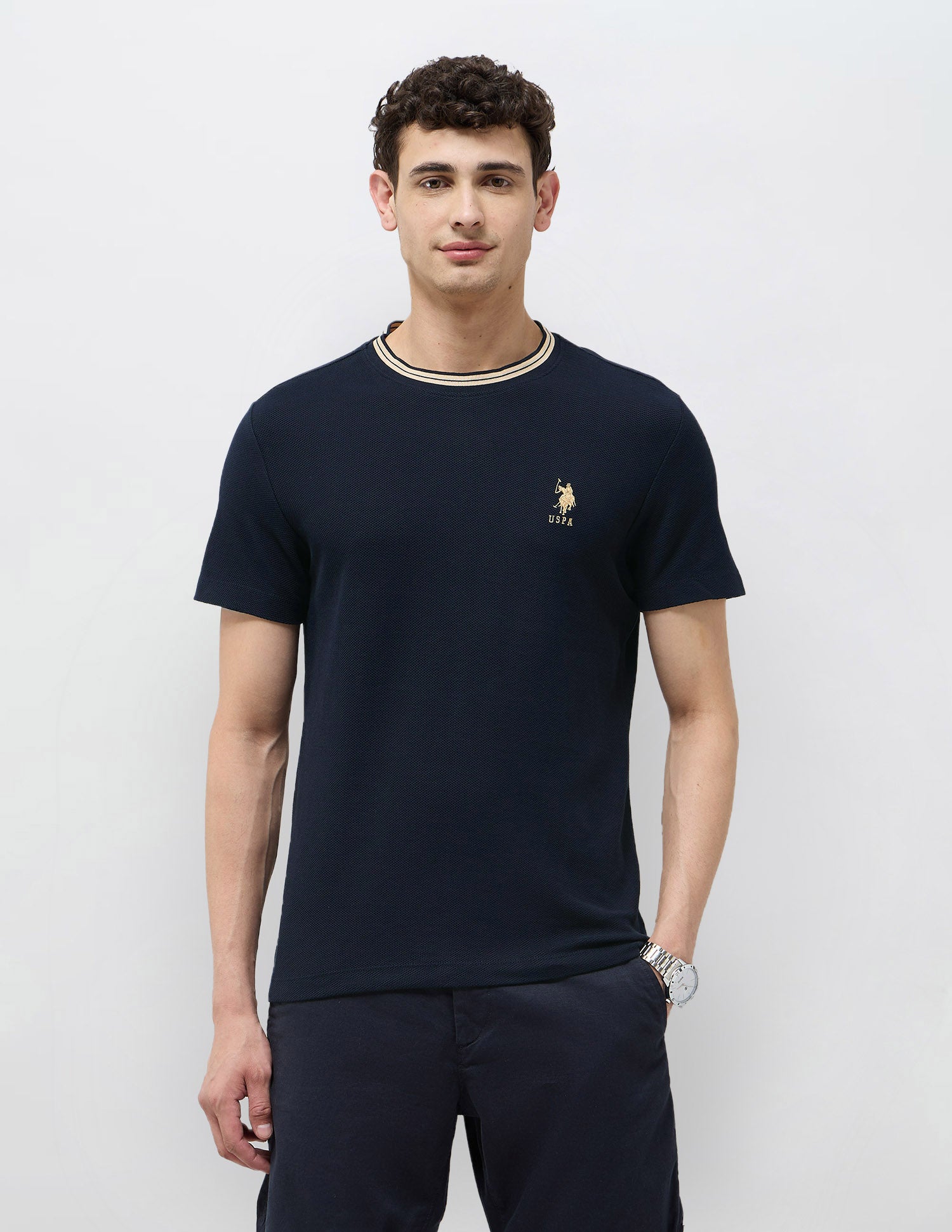 Solid Regular Fit T-Shirt Navy - U.S. POLO ASSN. | Large