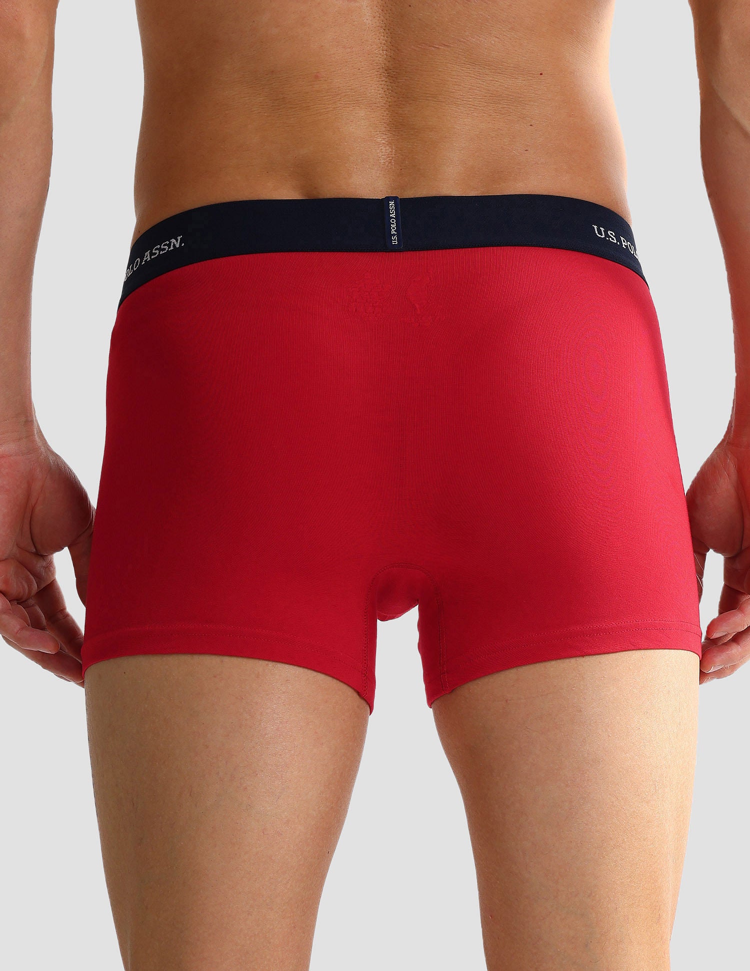Elastic Waistband Ribbed Solid OET011 Trunks - Pack Of 2 Red and Navy - U.S. POLO ASSN. | Large