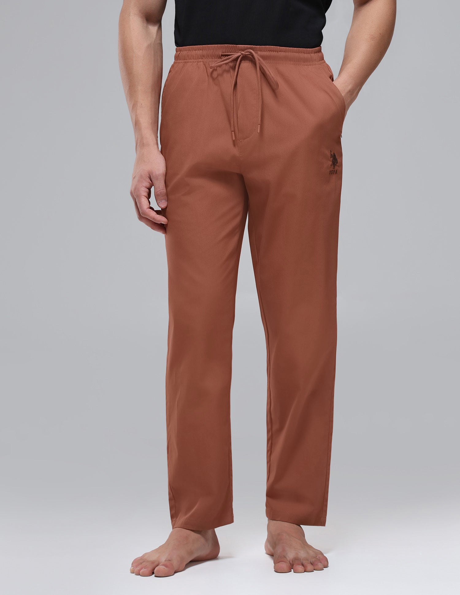 Midrise Pure Cotton OELP1 Pyjamas Maple Syrup - U.S. Polo Assn. India | Large