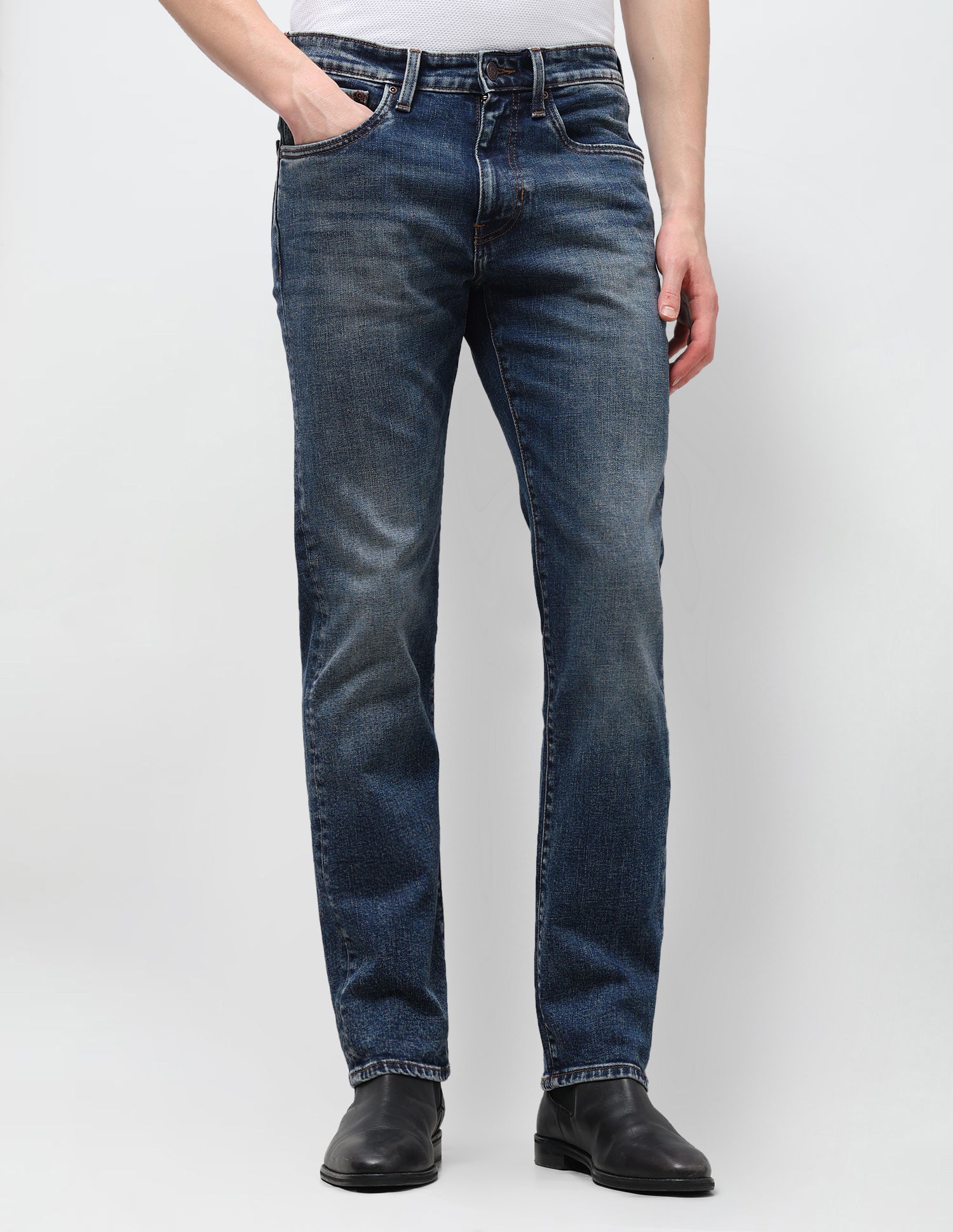 Harold Slim Straight Fit Blue Jeans Tinted Blue - U.S. Polo Assn. India | Large