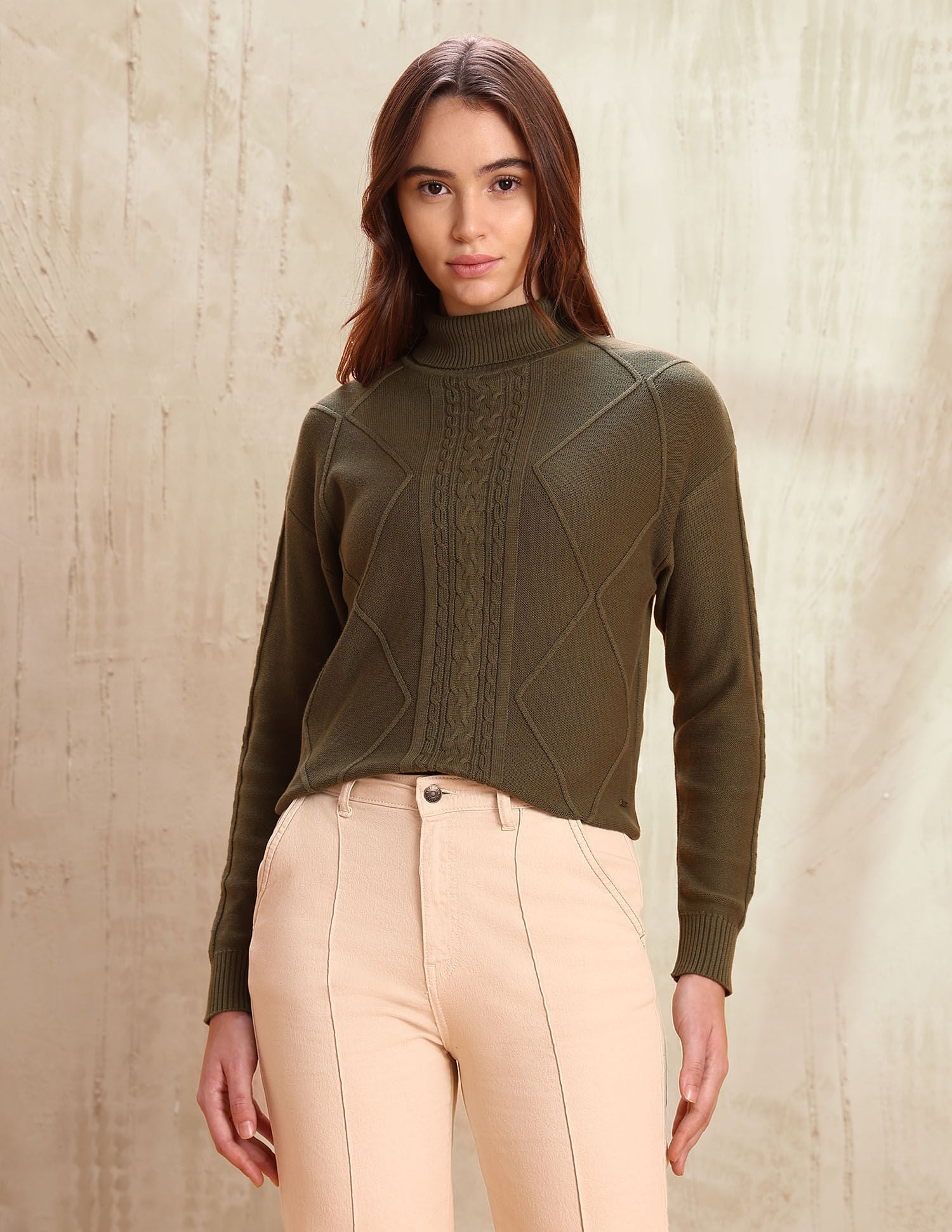 Patterned Knit Regular Fit Sweater Green - U.S. POLO ASSN. | Large