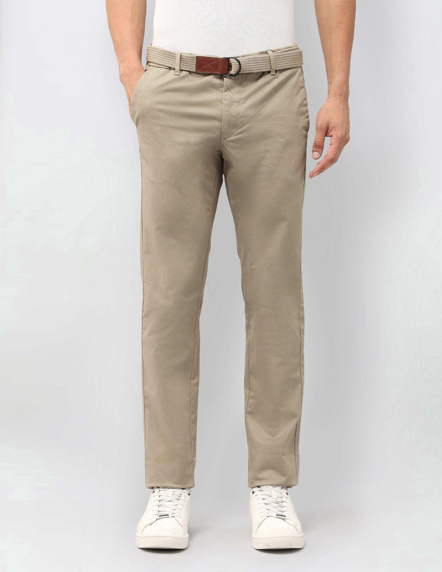 Denver Slim Fit Satin Trousers Khaki - U.S. POLO ASSN. | Large