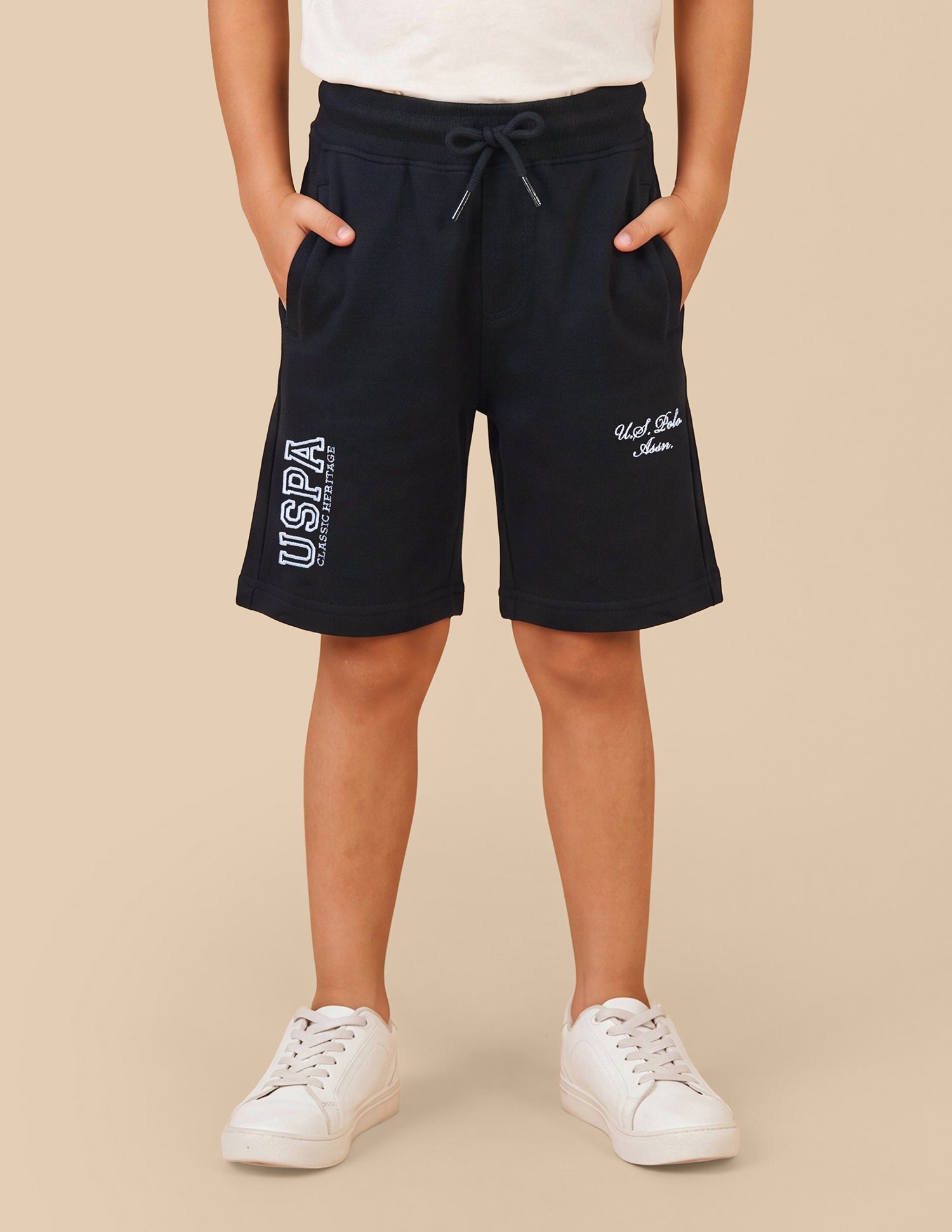 Brand Embroidered Regular Fit Shorts Navy - U.S. Polo Assn. India | Large