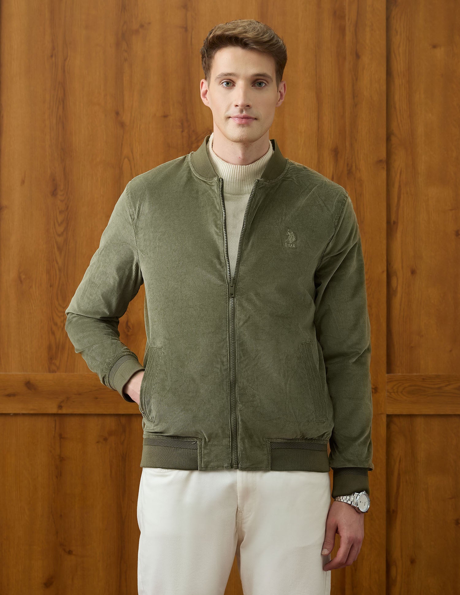 Equestrian Aisle Theater Reversible Jacket Green - U.S. POLO ASSN. | Large