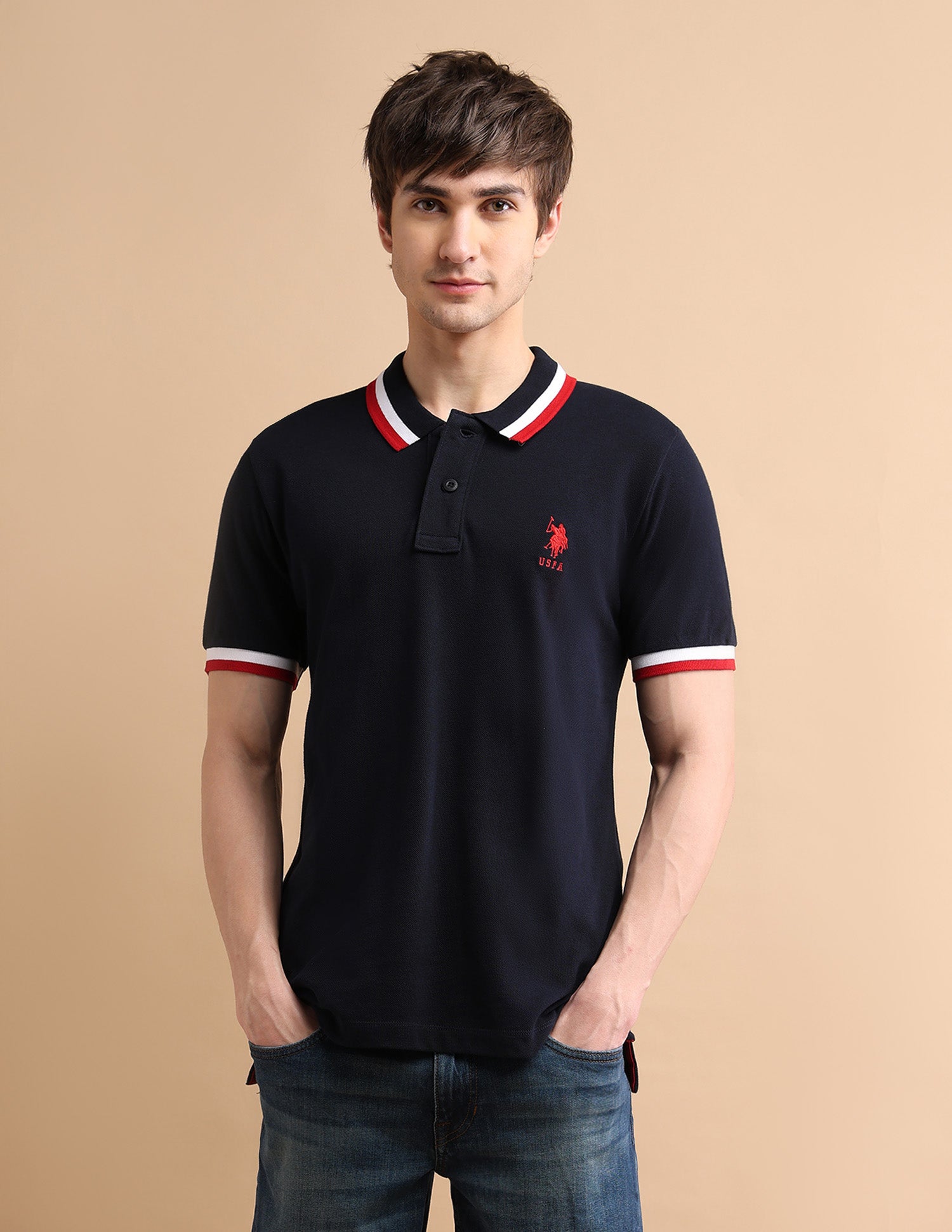 Heritage Tipped Polo Shirt Navy - U.S. POLO ASSN. | Large