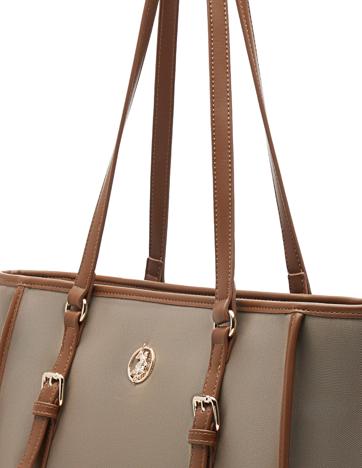 Millie Monogram Tote Bag Light Brown - U.S. POLO ASSN. | Large