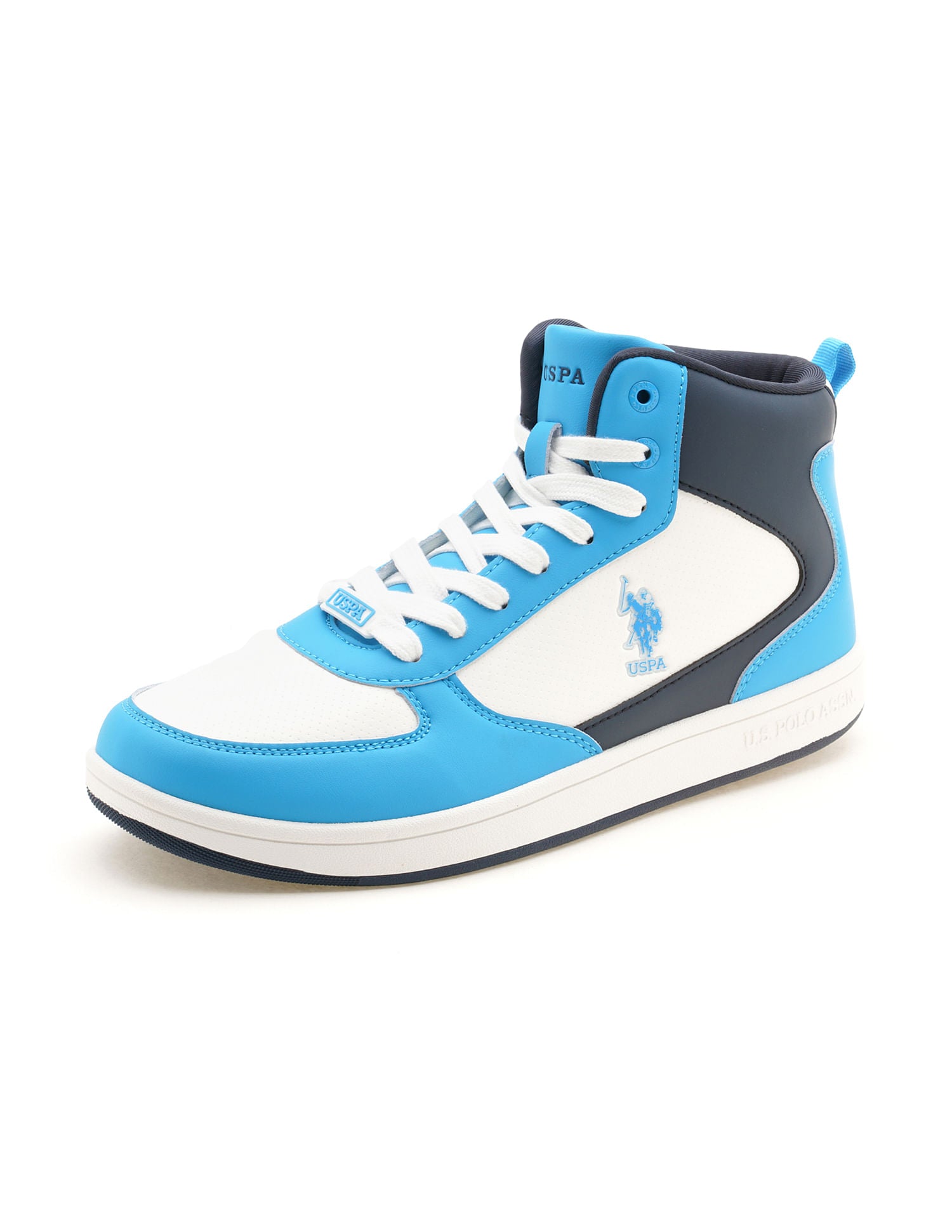 Men Myles Lt. Blue Retro Court Mid Top  Sneakers Light Blue - U.S. POLO ASSN. | Large