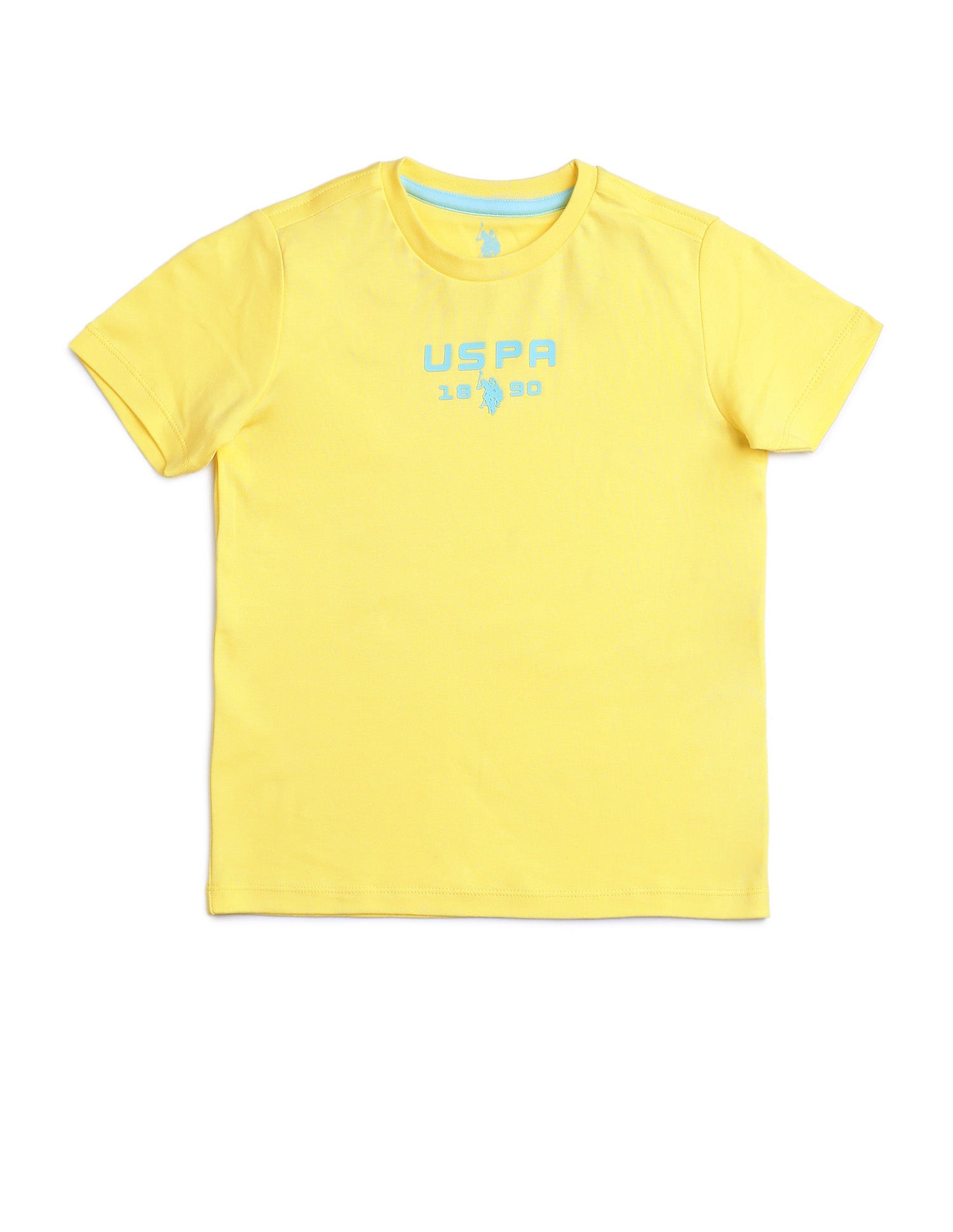 Boys Solid Regular Fit T-Shirt Light Yellow - U.S. POLO ASSN. | Large