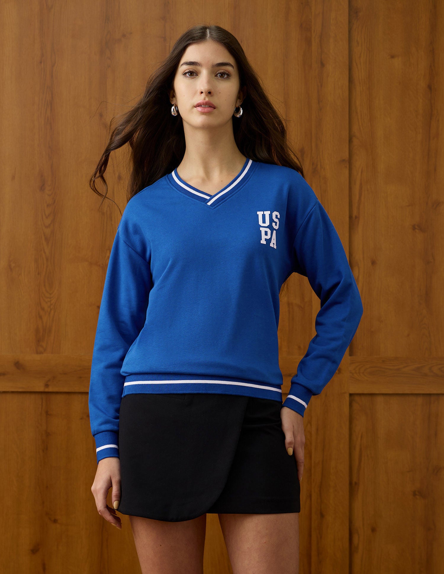 Regular Fit Solid Sweatshirt Blue - U.S. POLO ASSN. | Large