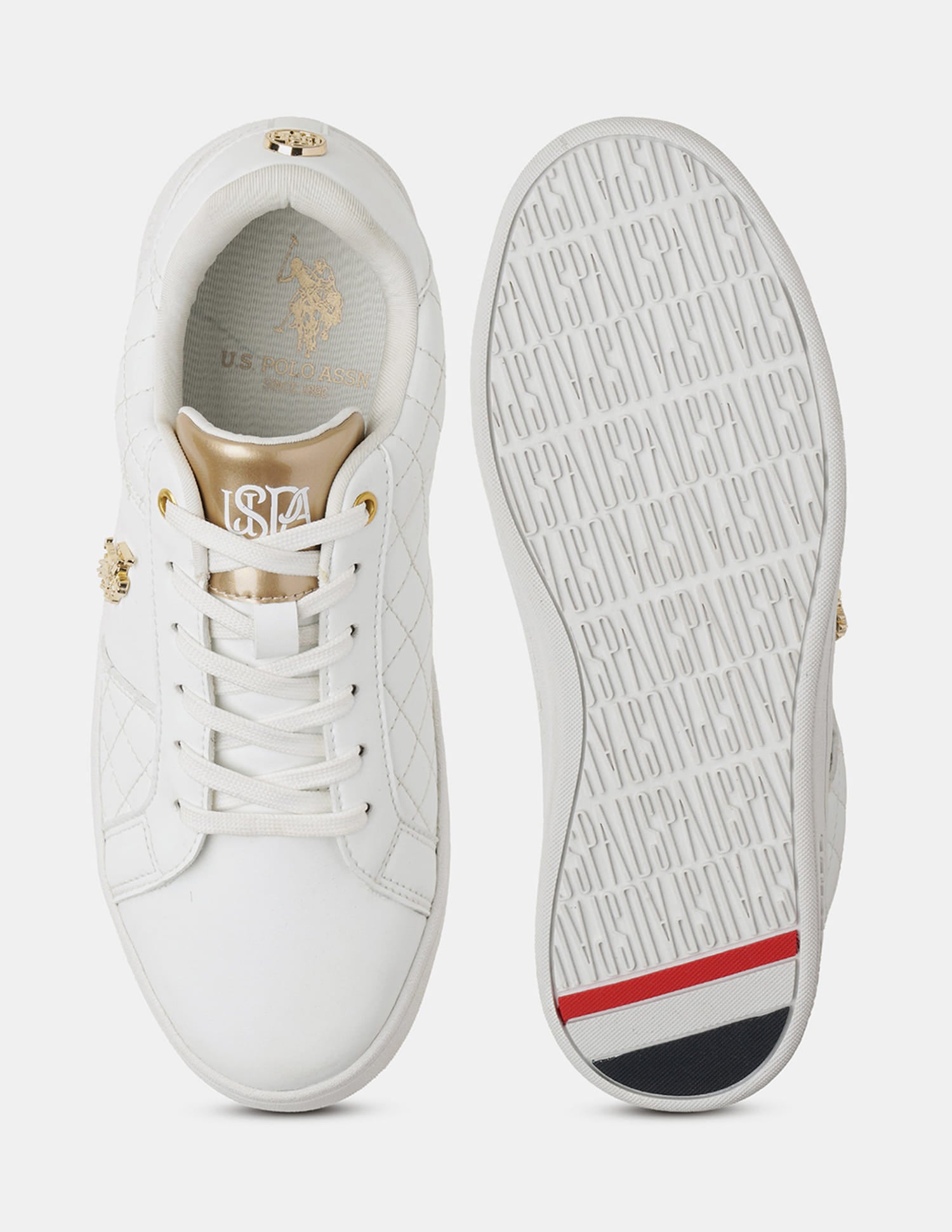 Simone 3.0 Off White Quilting Detail Sneakers Shoes Off White - U.S. Polo Assn. India | Large